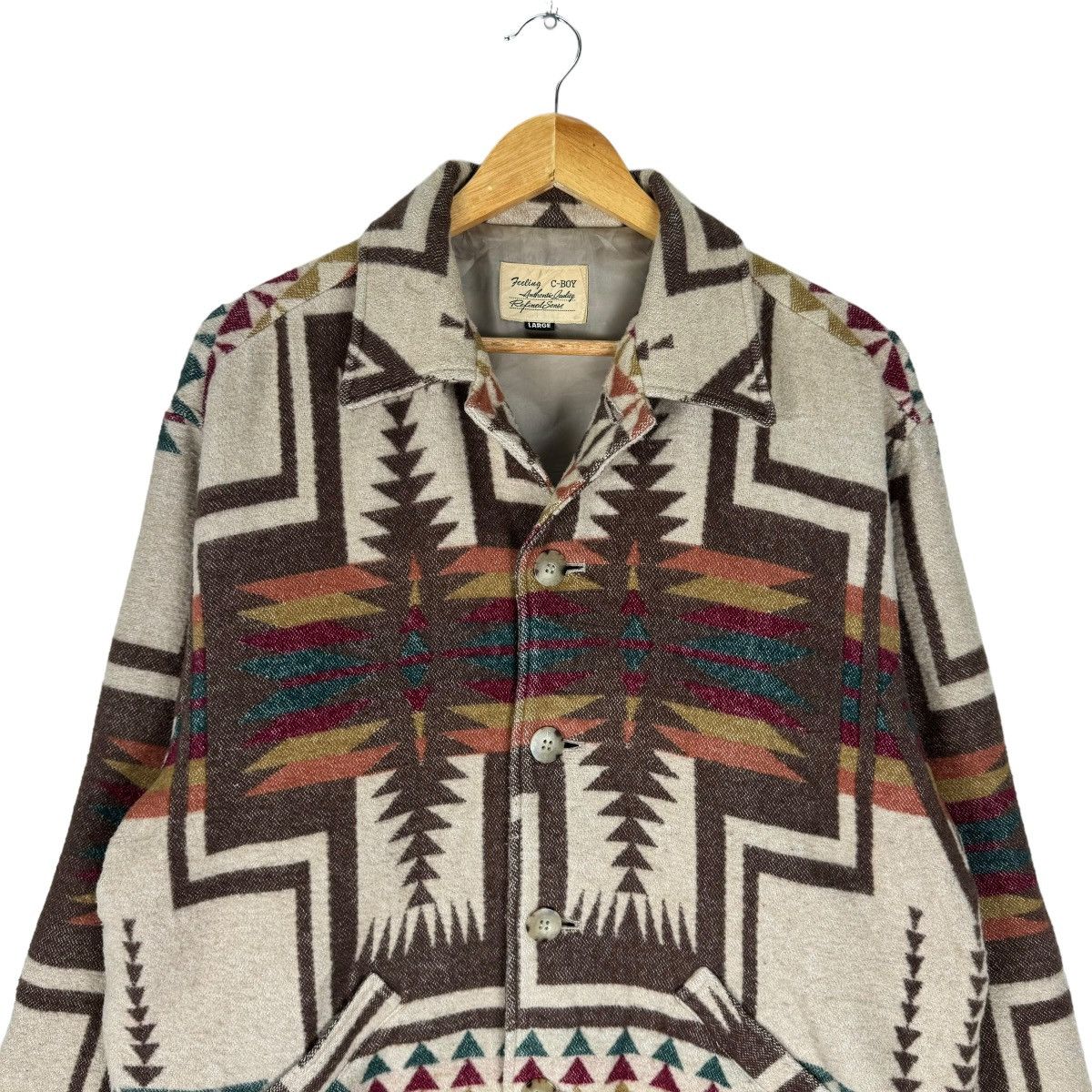 HOMME BOY CO. × Native 🌟C-BOY NATIVE NAVAJO BUTTON JACKET LIKE PENDLETON Size US L / EU 52-54 / 3 - 2 Thumbnail