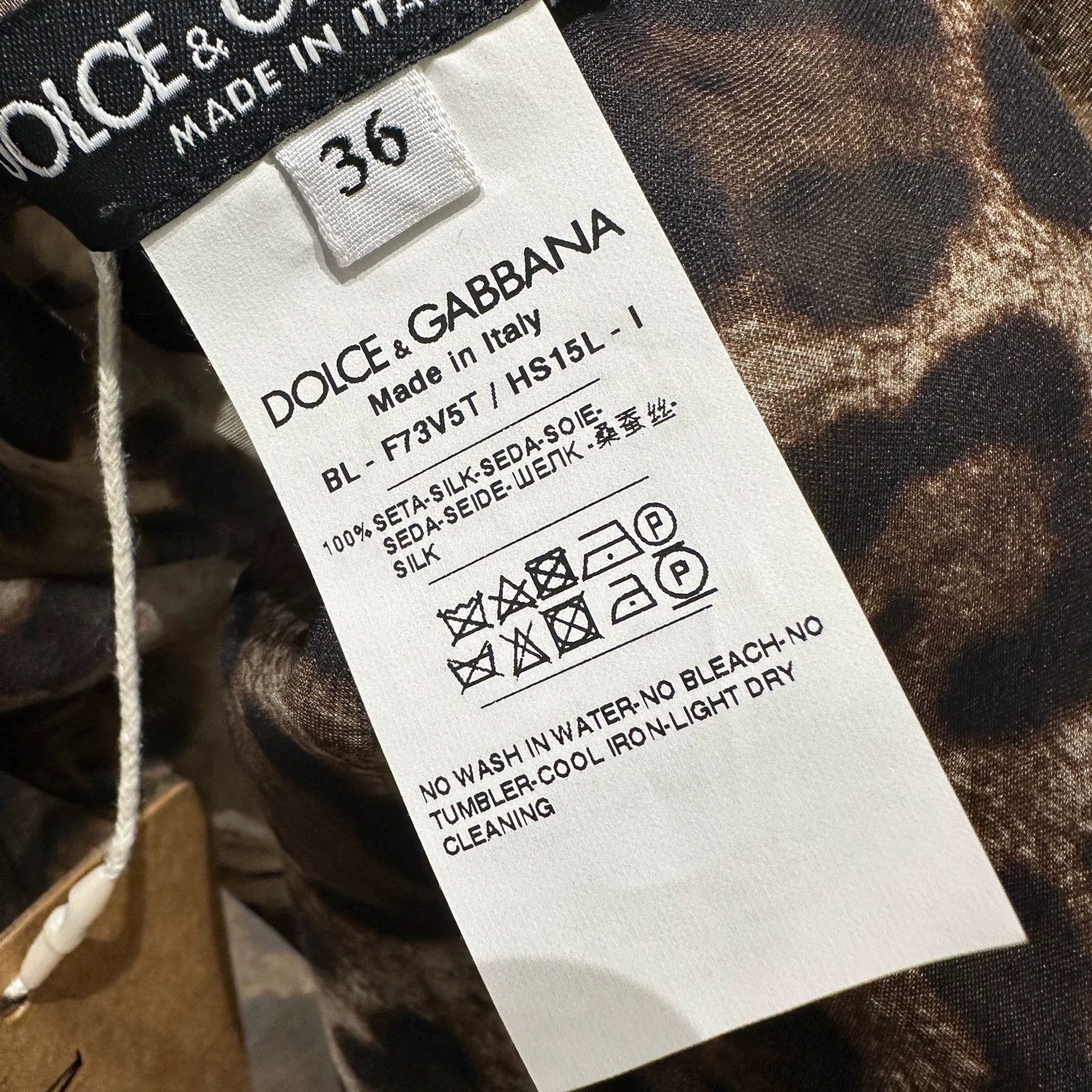 Dolce & Gabbana DG feb498 leopard ribbon silk tee 36 Size XS / US 0-2 / IT 36-38 - 4 Thumbnail