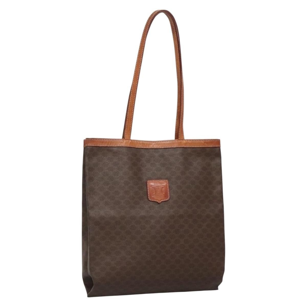 Celine CELINE Macadam Canvas Tote Bag Pvc Brown Gold Size ONE SIZE - 1 Thumbnail