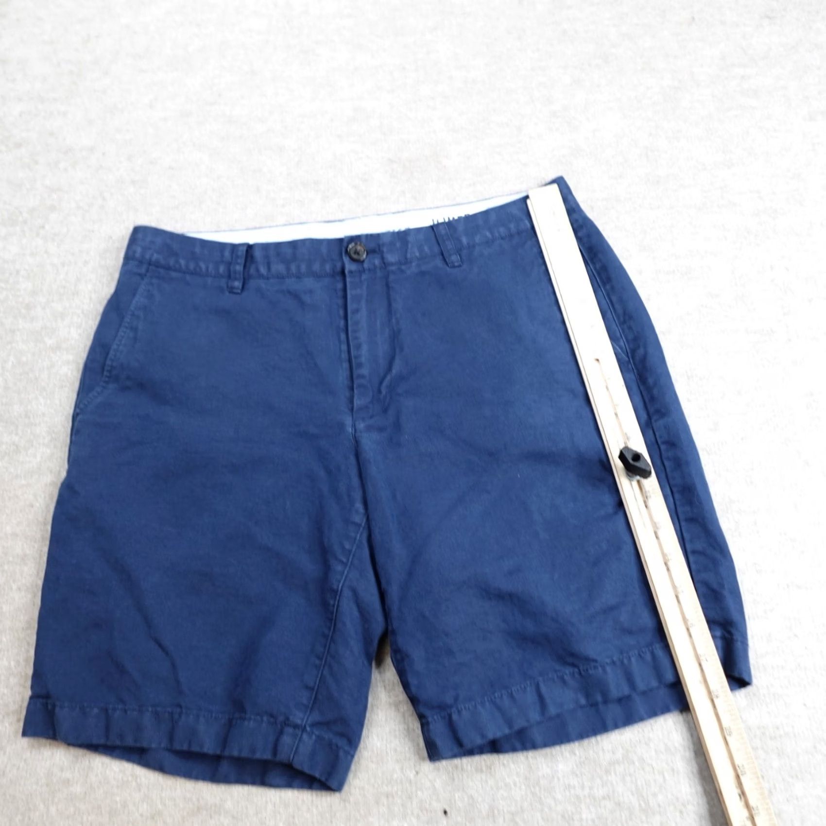 Vintage Jommers Mens Chino Shorts 33 Blue Solid Linen Blend Casual Baird McNutt Size US 32 / EU 48 - 2 Thumbnail