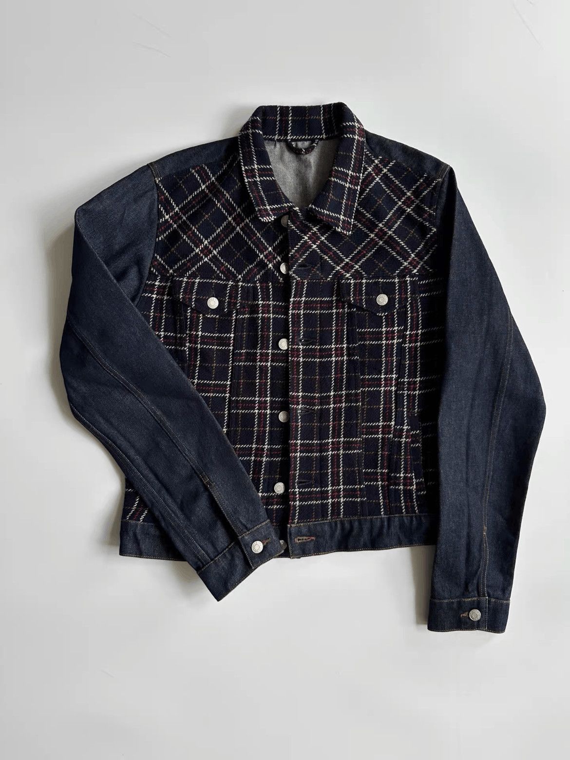 Dries Van Noten Plaid Joint Denim Jacket