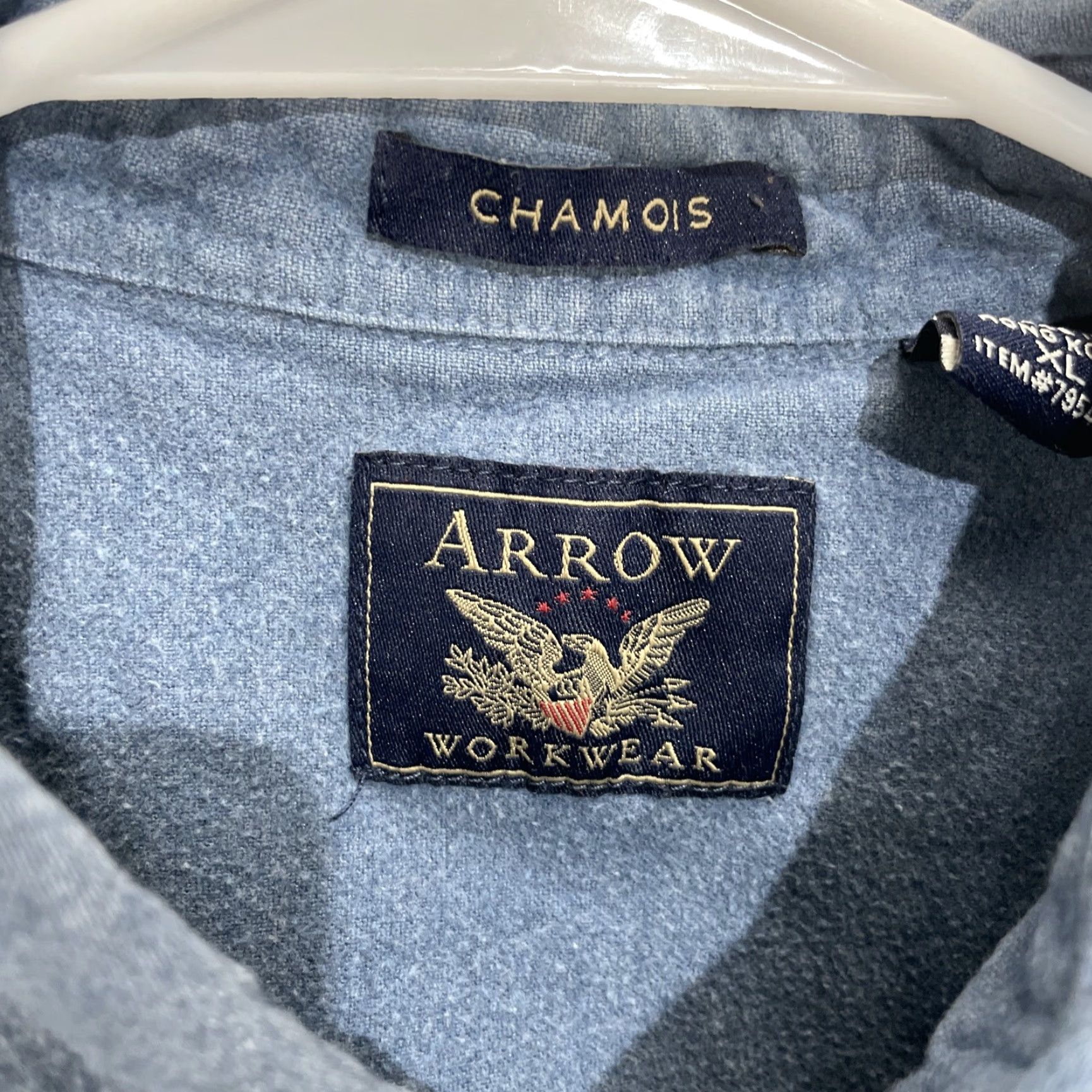 Arrow VINTAGE Arrow Workwear Camp Shirt XL BLUE Button-Down Collared Long Sleeve Men Casual Workwear Size US XL / EU 56 / 4 - 2 Thumbnail