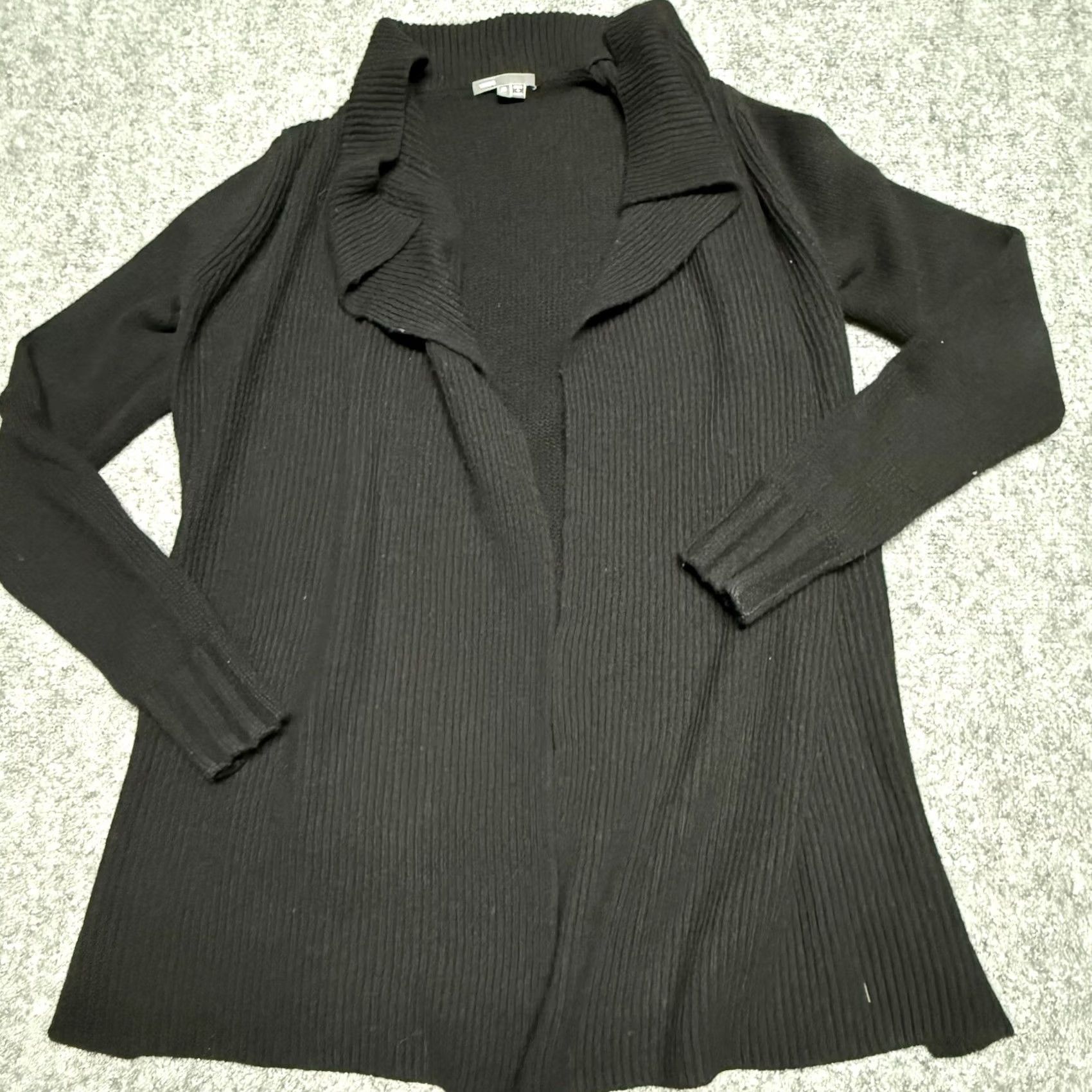 Vince Vince Cardigan Women M Black Wool Yak Ribbed Open Front Lagenlook Sweater Size M / US 6-8 / IT 42-44 - 2 Thumbnail
