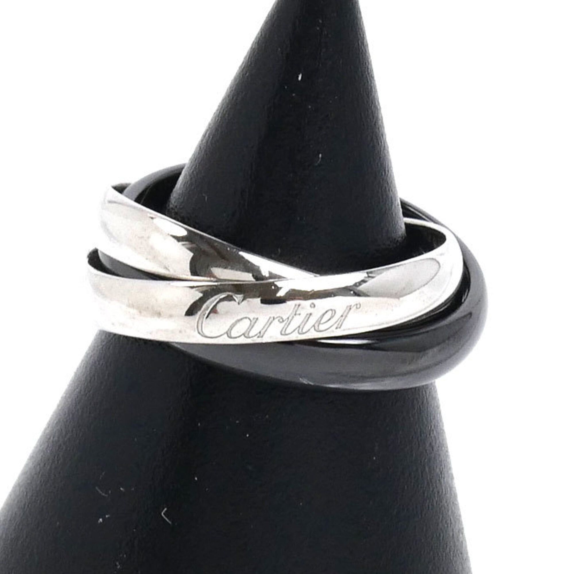 Cartier Cartier 18KWG White Gold Ceramic Trinity Ring B4234152 52 6.3g Women's Size ONE SIZE - 1 Thumbnail