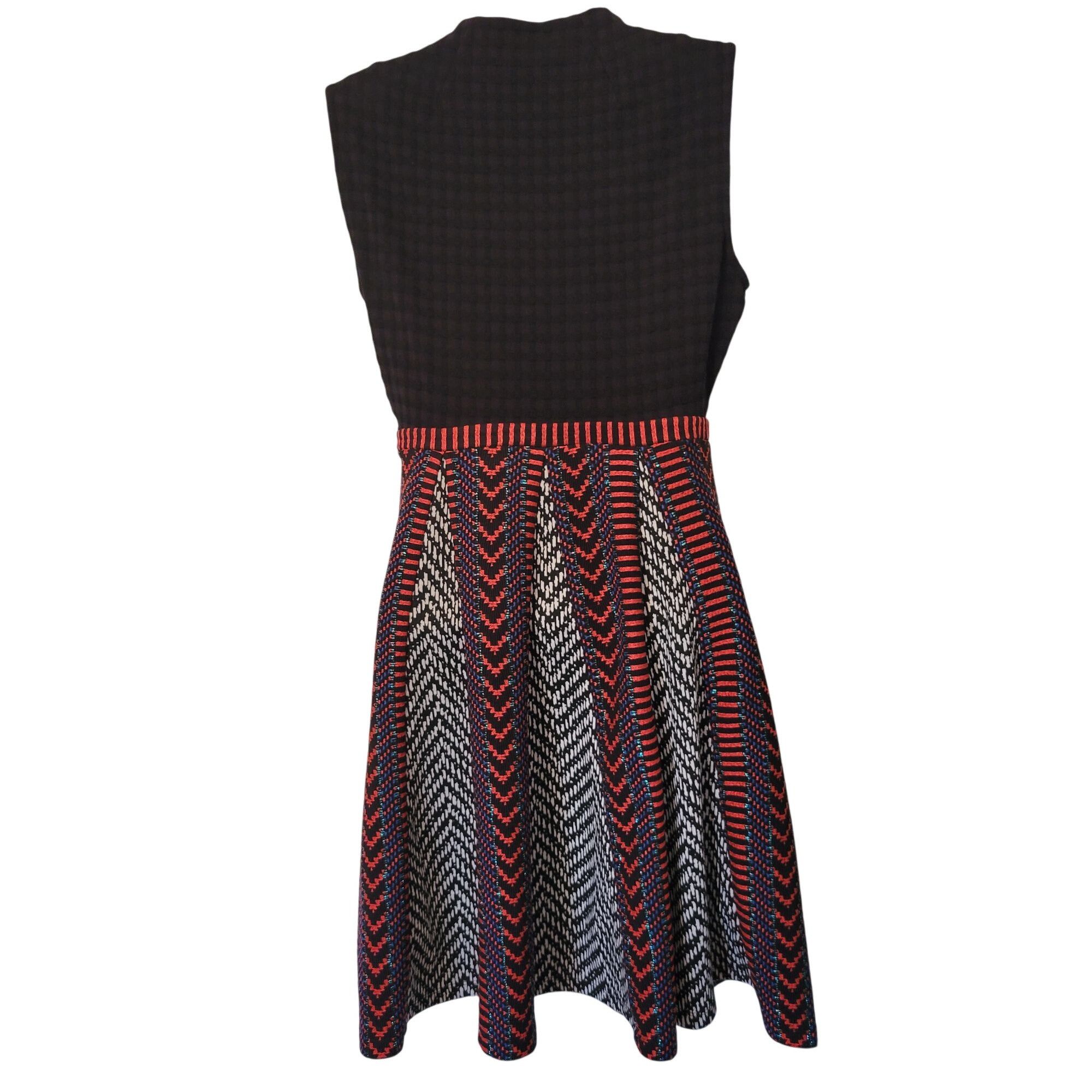 Anthropologie Anthropologie Maeve 4P Sleeveless Fit Flare Dress Chevron Sk Size S / US 4 / IT 40 - 3 Thumbnail