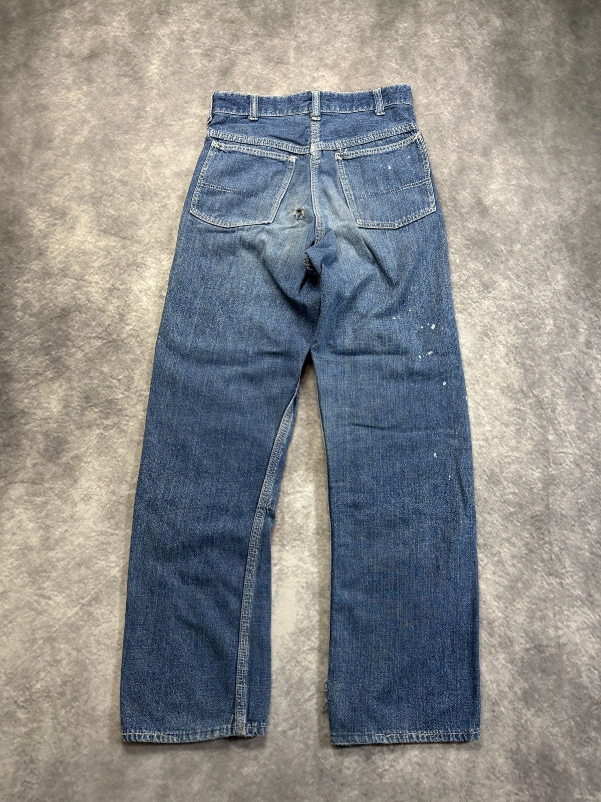 Sears × Vintage True Vintage Work Denim Double Knee Jeans 1960s 1970s Carpen Size 24" / US 00 / IT 34 - 2 Thumbnail