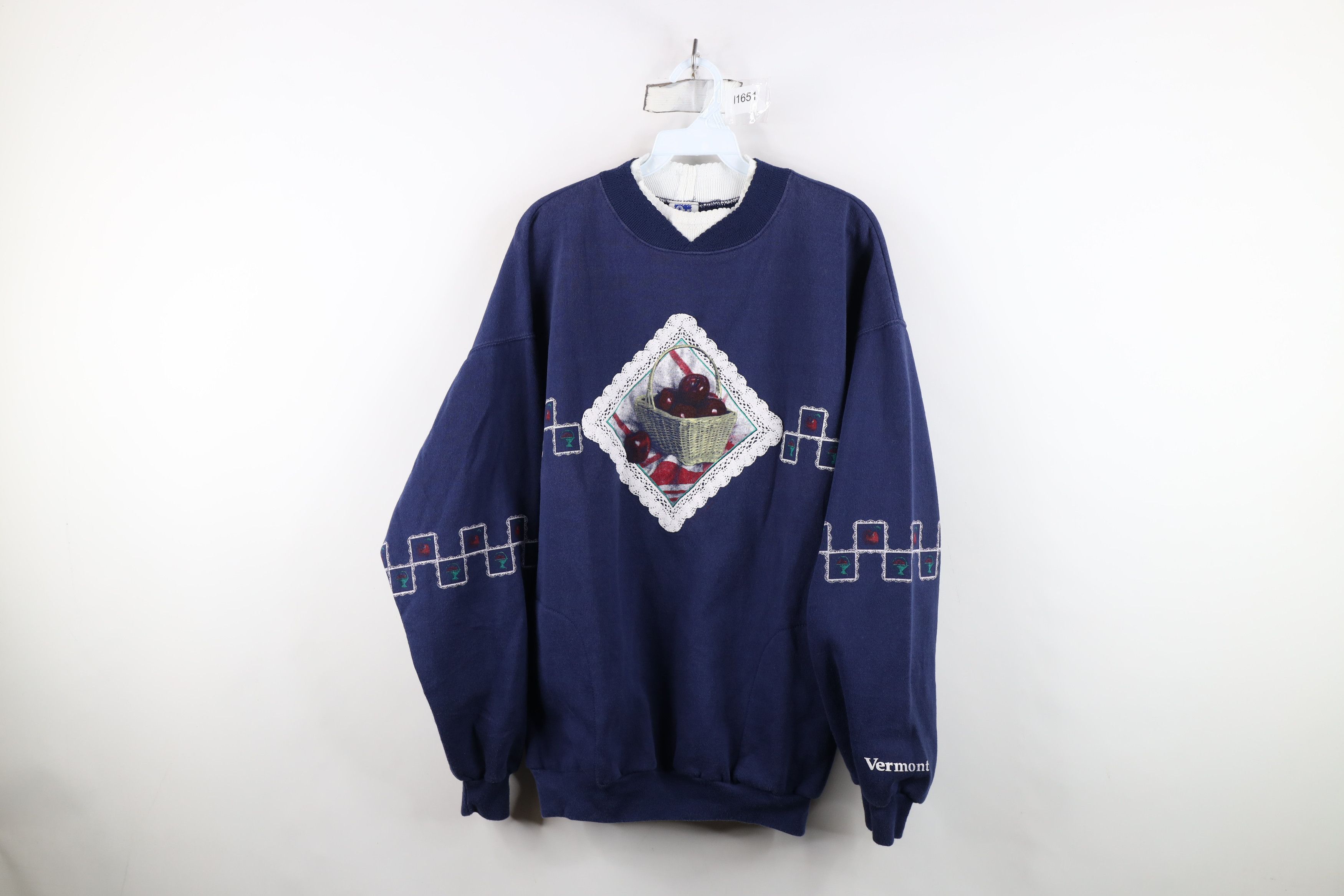 Vintage Vintage 90s Country Apple Vermont Layered Sweatshirt USA Size XL / US 12-14 / IT 48-50 - 1 Thumbnail