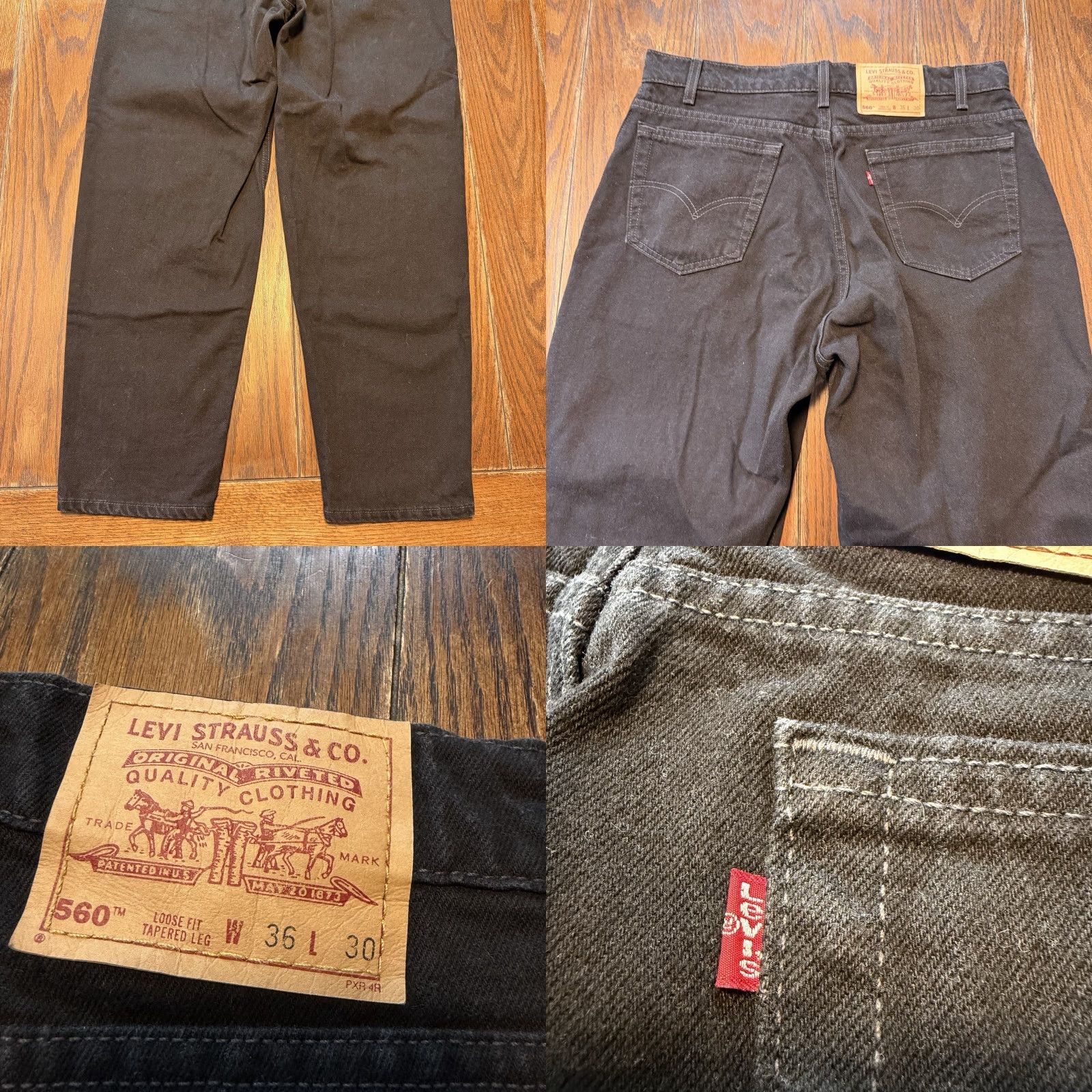 Levi's VINTAGE Levis Jeans 560 Comfort Loose Tapered Leg Black Mens 36x30 USA Made Size US 36 / EU 52 - 8 Thumbnail