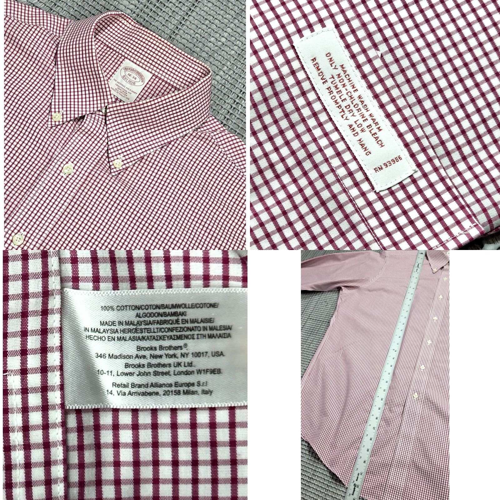 Brooks Brothers Brooks Brothers Shirt Mens Long Sleeve Button-Up 16 34 Traditional Fit blue white gingham OCBD Size US L / EU 52-54 / 3 - 8 Thumbnail