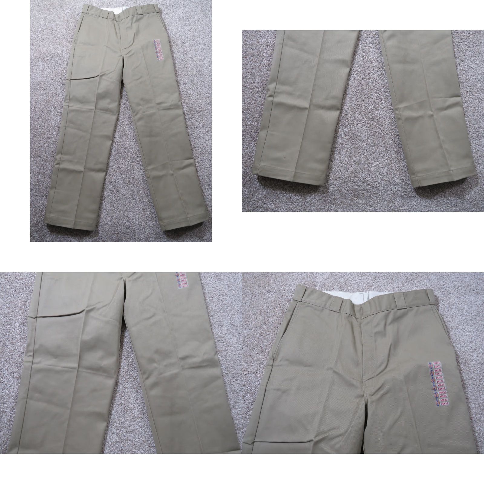 Dickies Dickies Men’s Twill Pants Khaki Straight 34X32 Work Plain Front Scotchgard Beige Cotton Polyester Blend Flat Front Regular Leg Mens Size US 34 / EU 50 - 8 Thumbnail