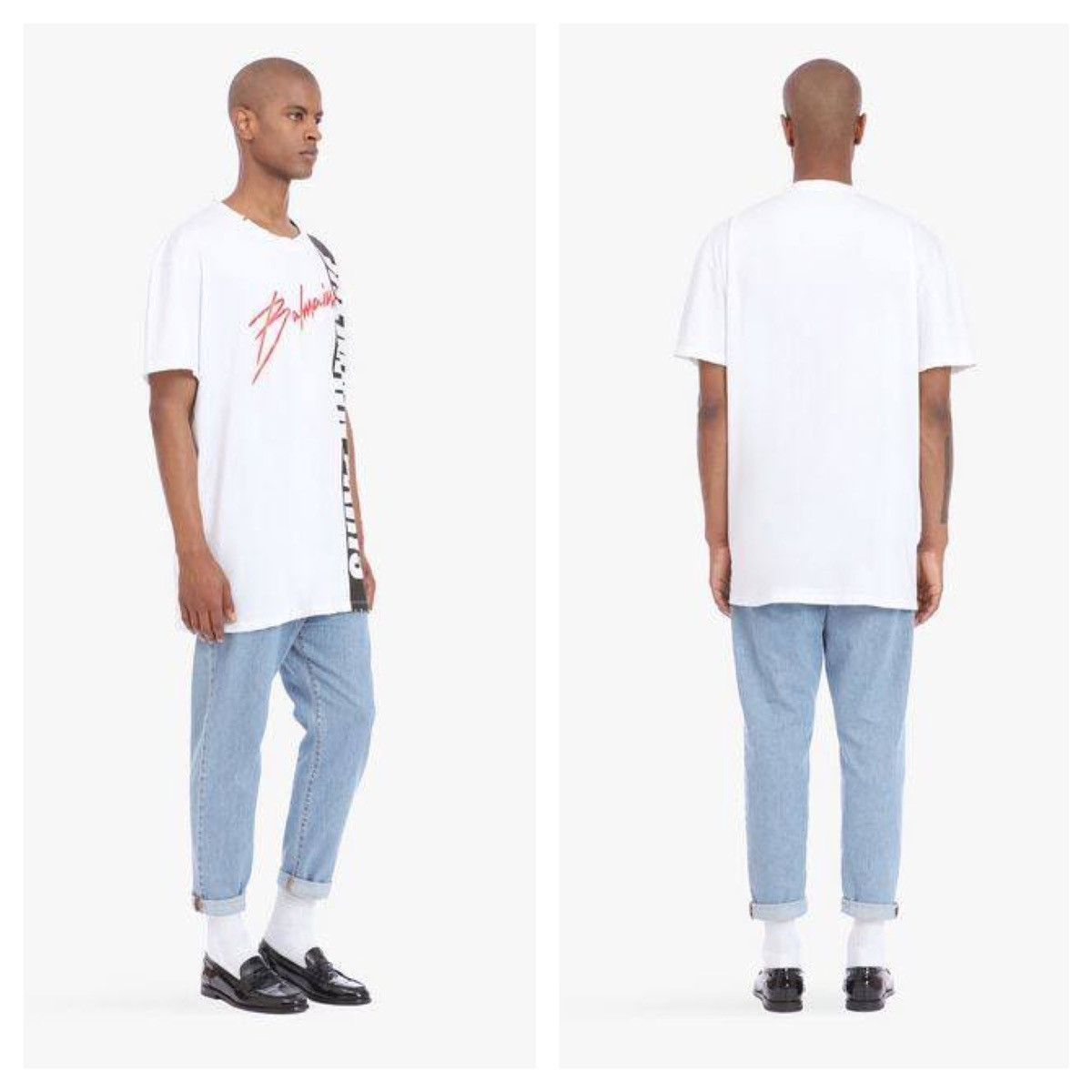 Balmain Balmain Homme Distressed T-shirt M 44 White Black Red Size US S / EU 44-46 / 1 - 9 Thumbnail