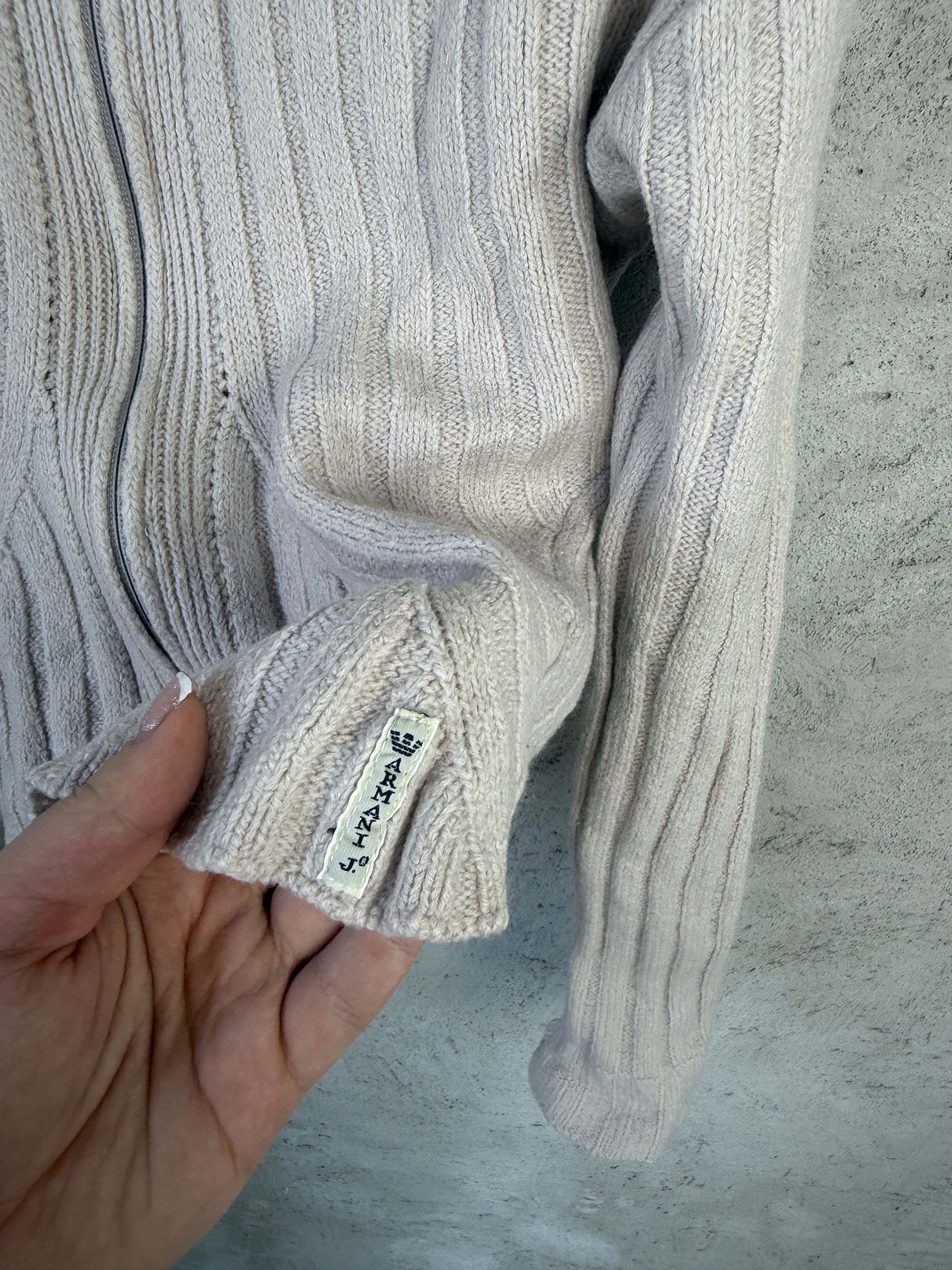 Armani Armani Jeans ribbed zip-up sweater knitwear Size M / US 6-8 / IT 42-44 - 2 Thumbnail