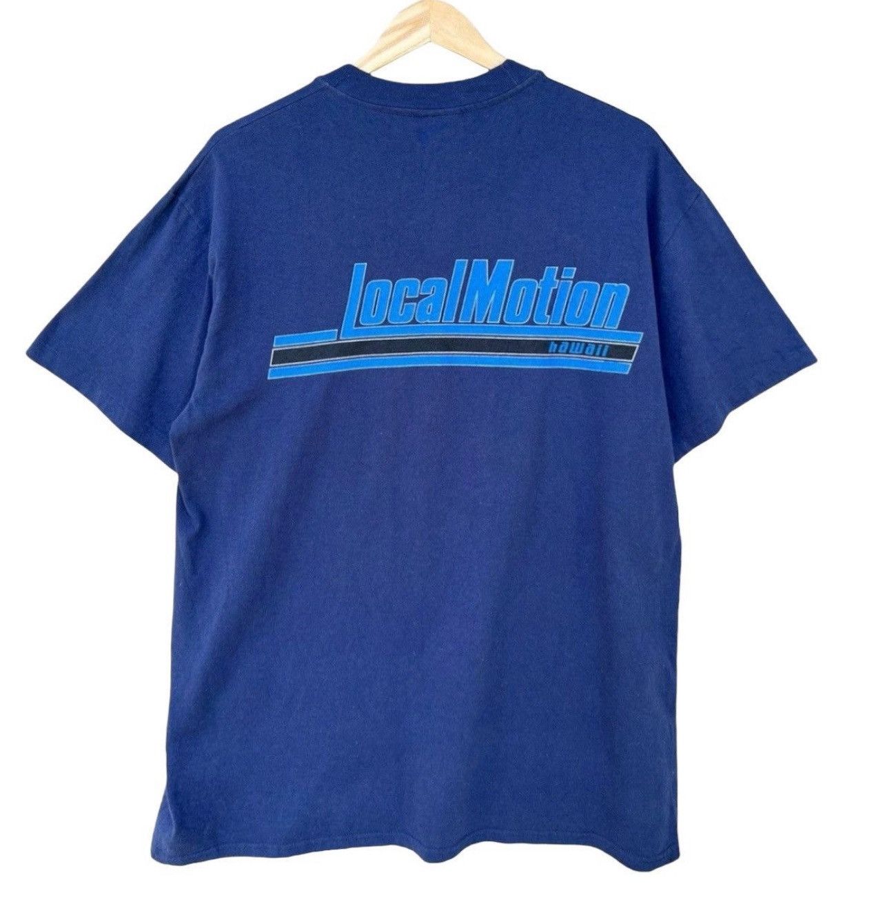 Vintage Vintage 90s Local Motion Spellout Logo Large Blue Tee Size US L / EU 52-54 / 3 - 3 Thumbnail