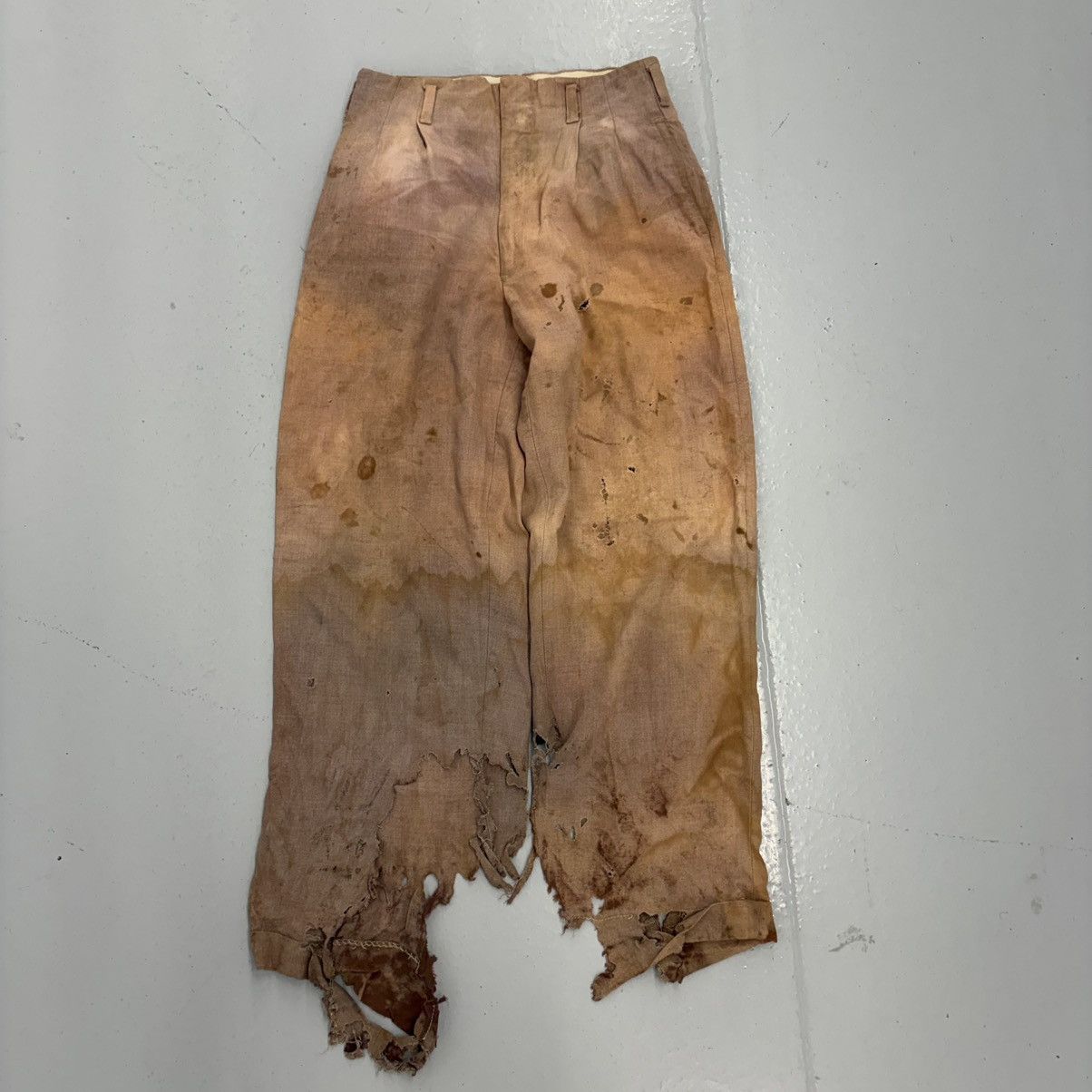 Other Vintage 50s Pink Rayon Distressed Drop Loop Trousers 24x24 Size 24" / US 00 / IT 34 - 1 Thumbnail