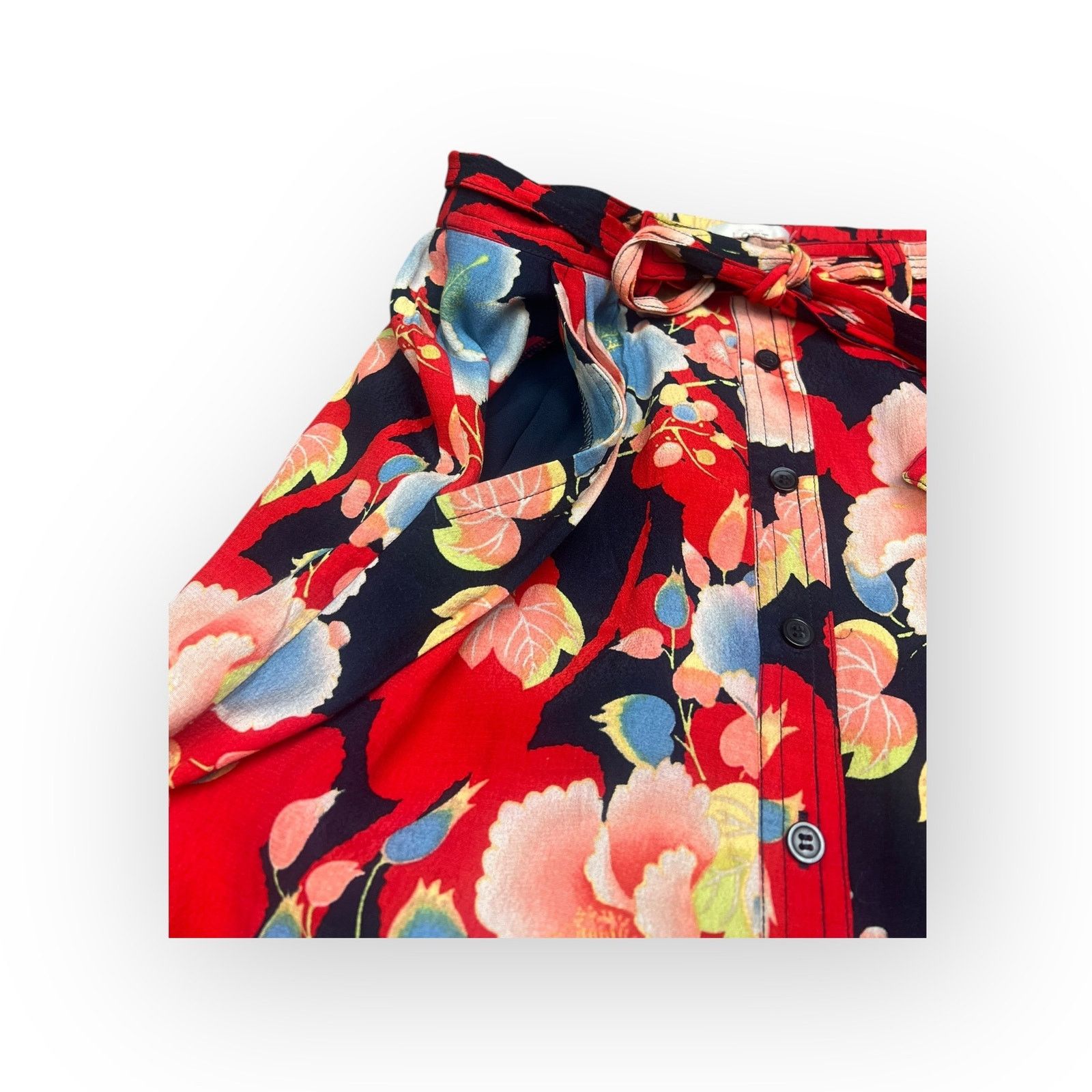 Loft Ann Taylor Loft Colorful Floral Tie-Waist Skirt Size Small Size 27" / US 4 / IT 40 - 8 Thumbnail