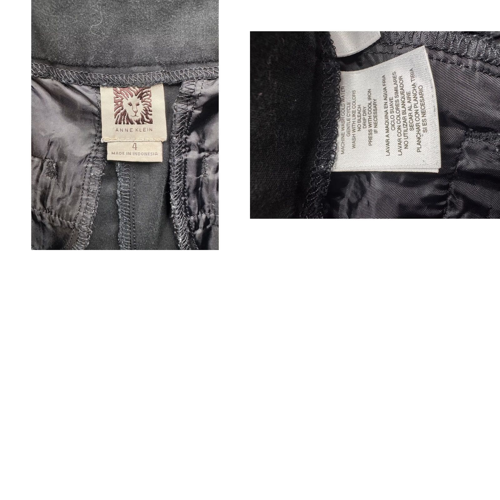 Anne Klein Anne Klein Black Front Seam Slim Leg Trousers Womens Size 4 Business Casual Pants Size 27" / US 4 / IT 40 - 8 Thumbnail