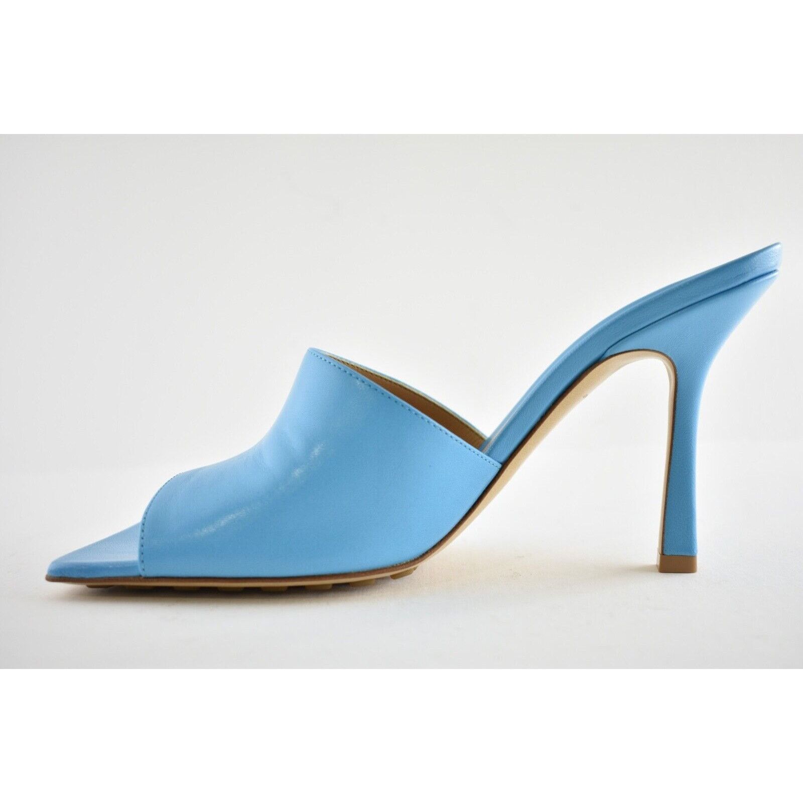 Bottega Veneta Stretch Square Toe Blue Backless Sandal Mule Heel Pump 38.5 Size US 8.5 / IT 38.5 - 9 Thumbnail