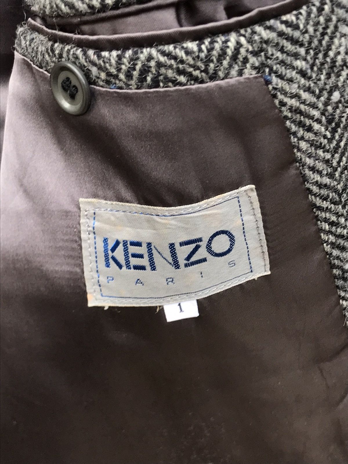 Kenzo ⚡️Vintage Kenzo Wool Herringbone Single Breasted Blazer Size 38S - 7 Thumbnail