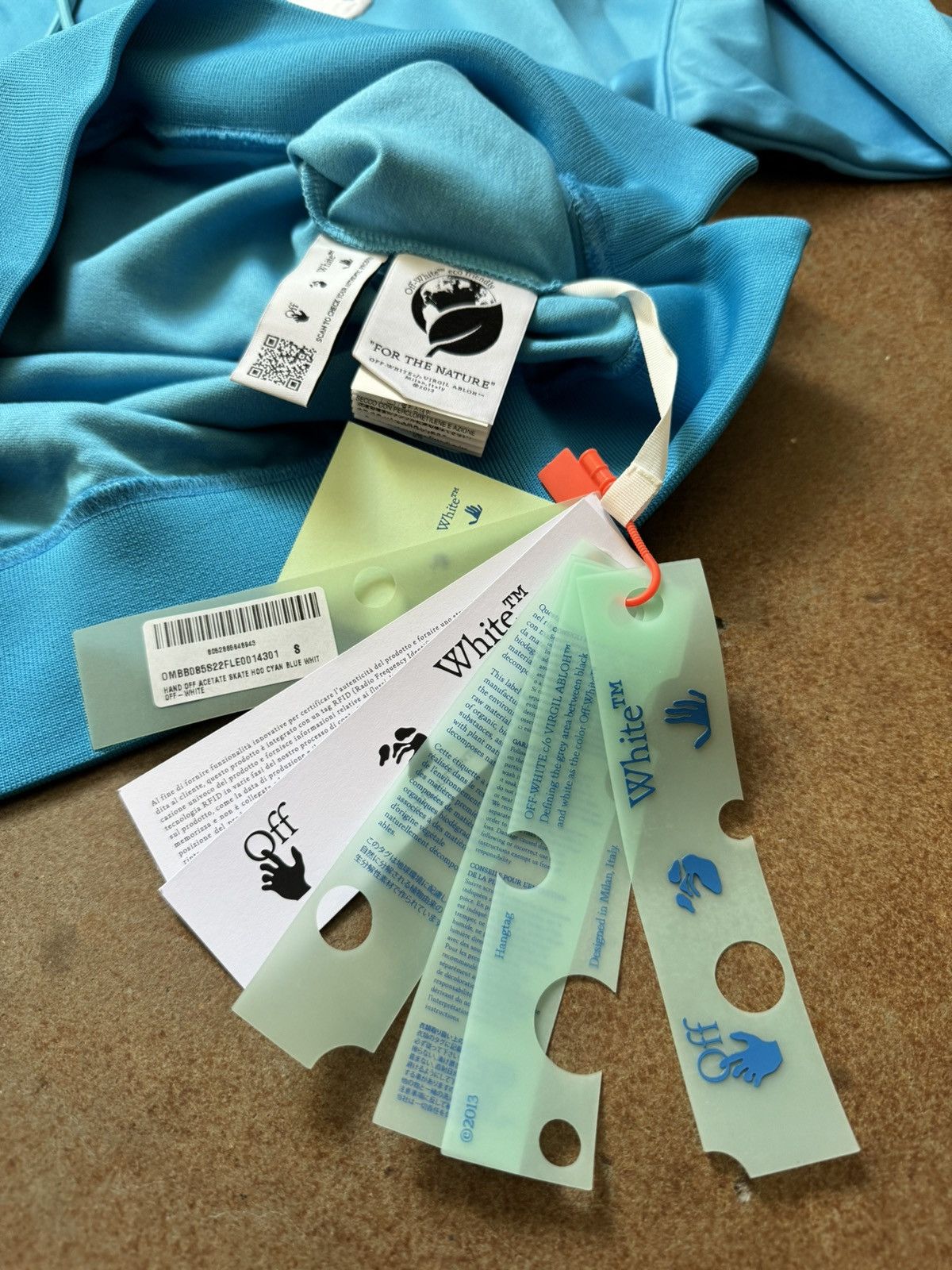 Off-White Off-White Hand Logo Hoodie Blue Small Size US S / EU 44-46 / 1 - 5 Thumbnail