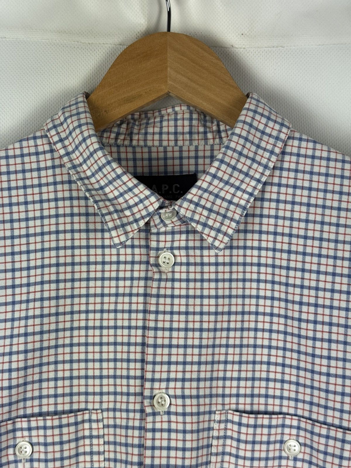 A.P.C. A.P.C. Short Sleeve Cotton Plaid Button Up Classic Shirt Size US S / EU 44-46 / 1 - 8 Thumbnail