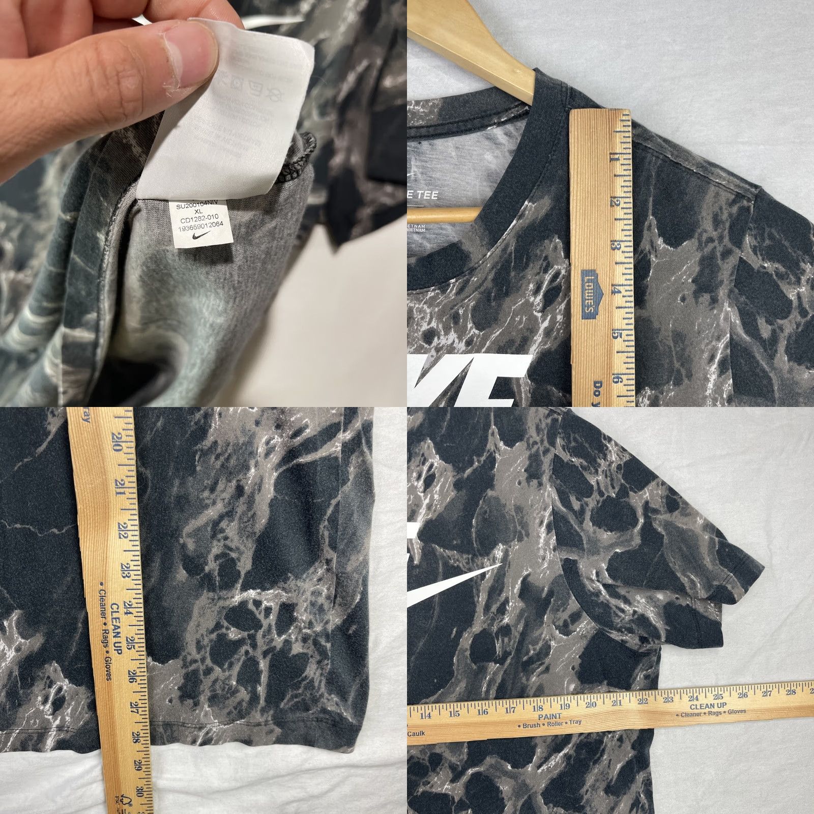Nike Nike Shirt Mens XL Black Swoosh Marble Tee CD1282-010 Size US XL / EU 56 / 4 - 9 Thumbnail