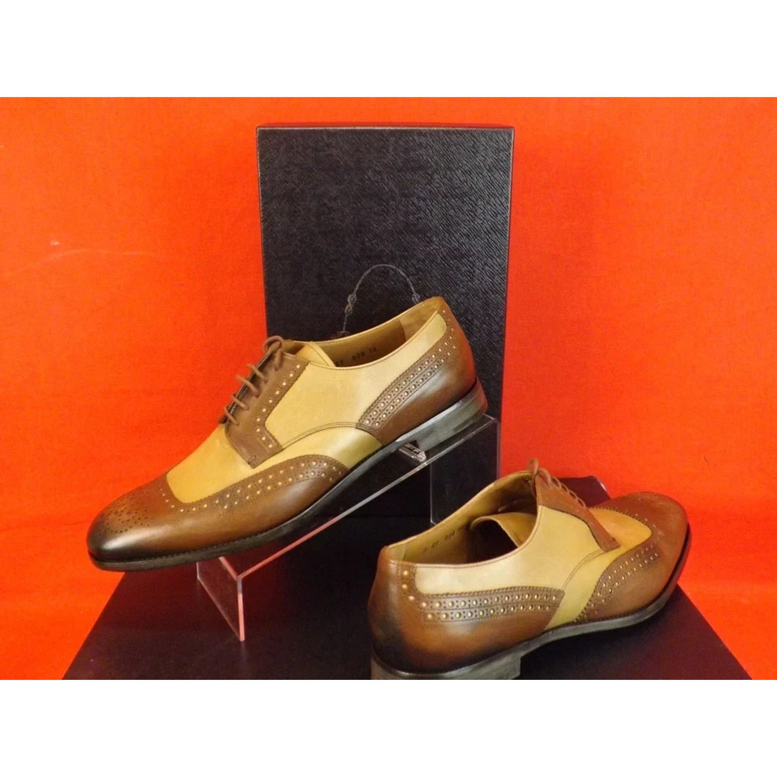 Prada PRADA 2EF020 BROWN TAN LEATHER BROGUE OXFORDS TREES SET 9 Size US 10 / EU 43 - 8 Thumbnail