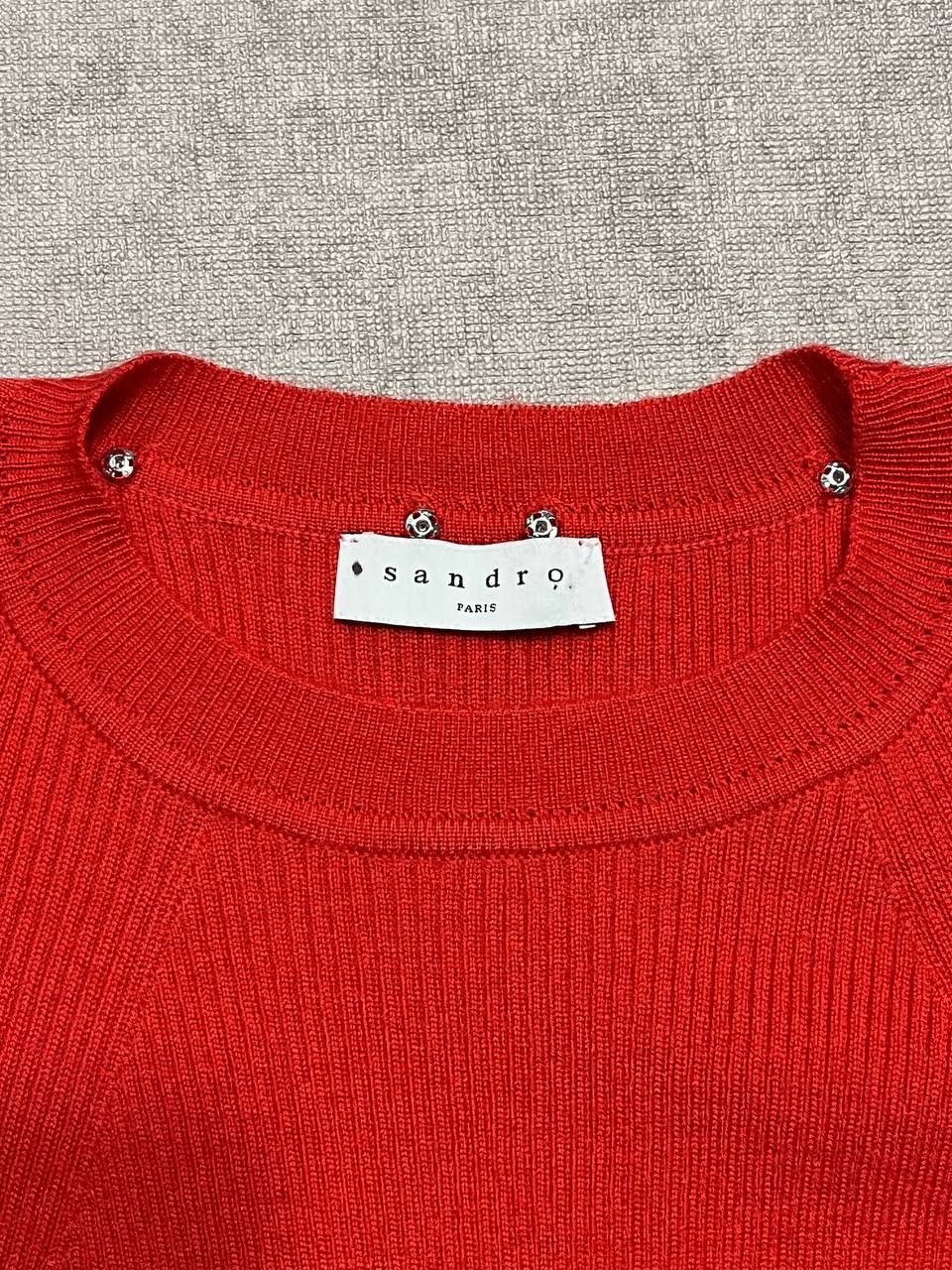 Sandro Sandro Paris Women`s Red Knit Sweater Tops Size 1 Size S / US 4 / IT 40 - 14 Thumbnail