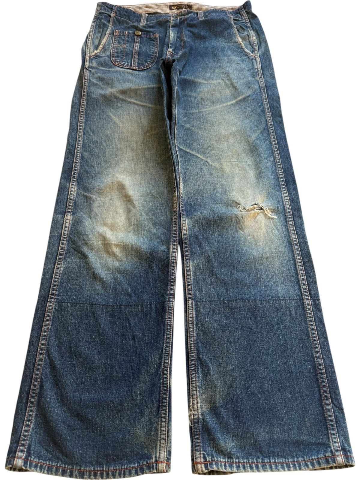 Japanese Brand Vintage Japanese Brand Mud Wash Bush Pant Baggy Jeans Size US 31 - 1 Thumbnail