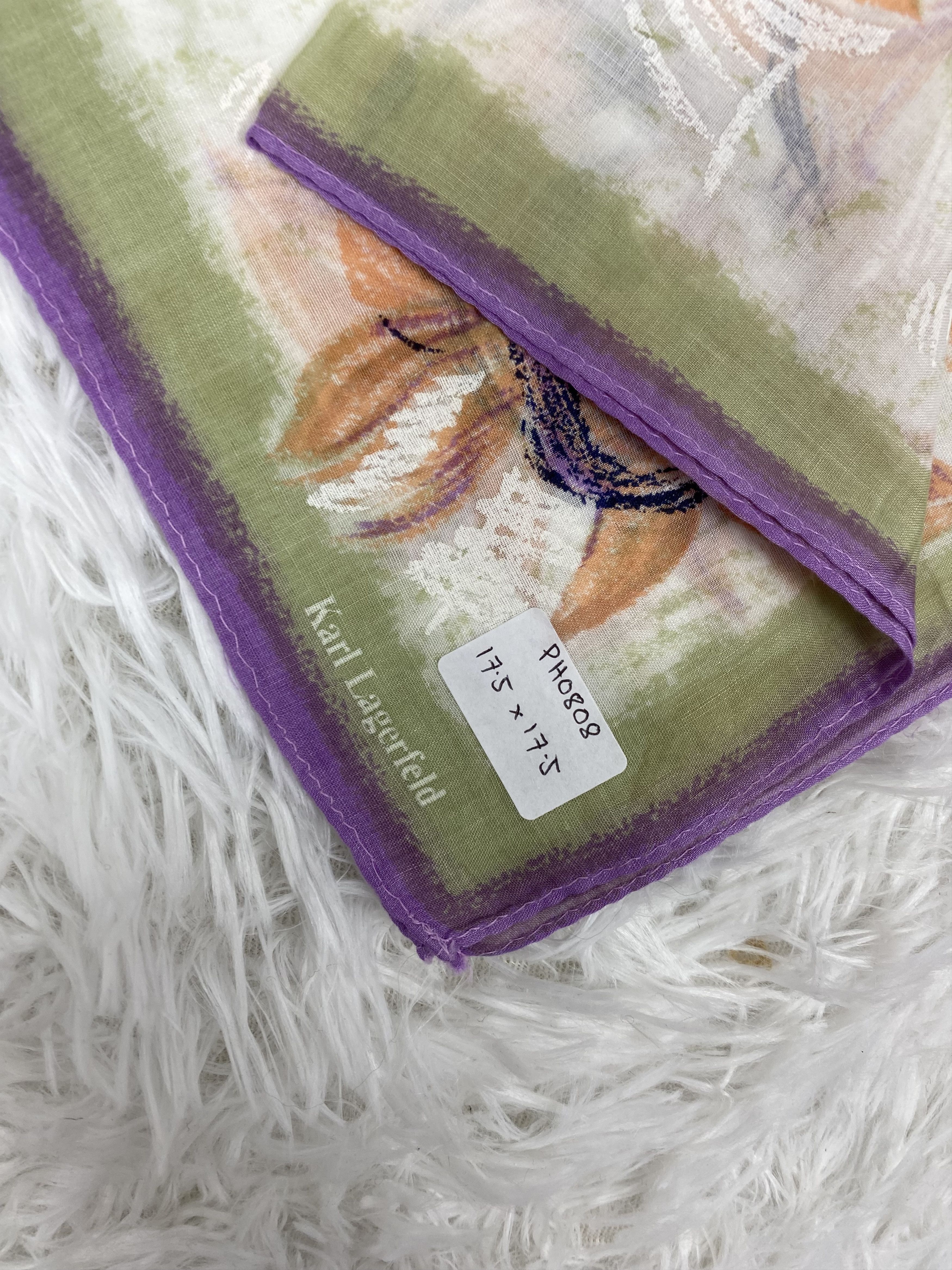 Karl Lagerfeld × Vintage Vintage Karl Lagerfeld Handkerchief Neckerchief PH0808 Size ONE SIZE - 2 Thumbnail