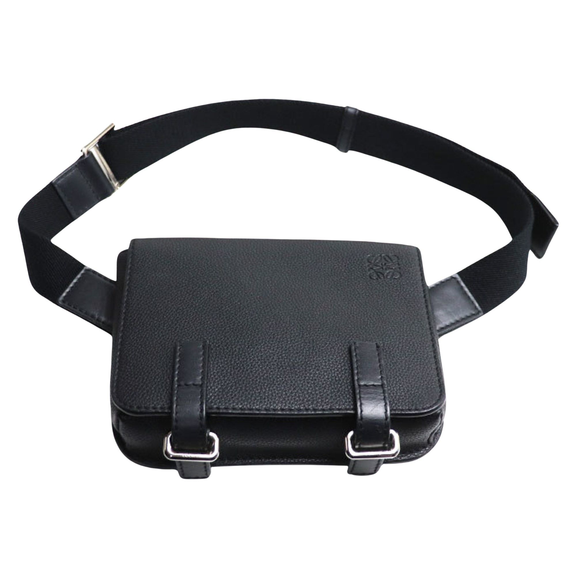 image of Loewe Military Messenger Shoulder in Black, Men's