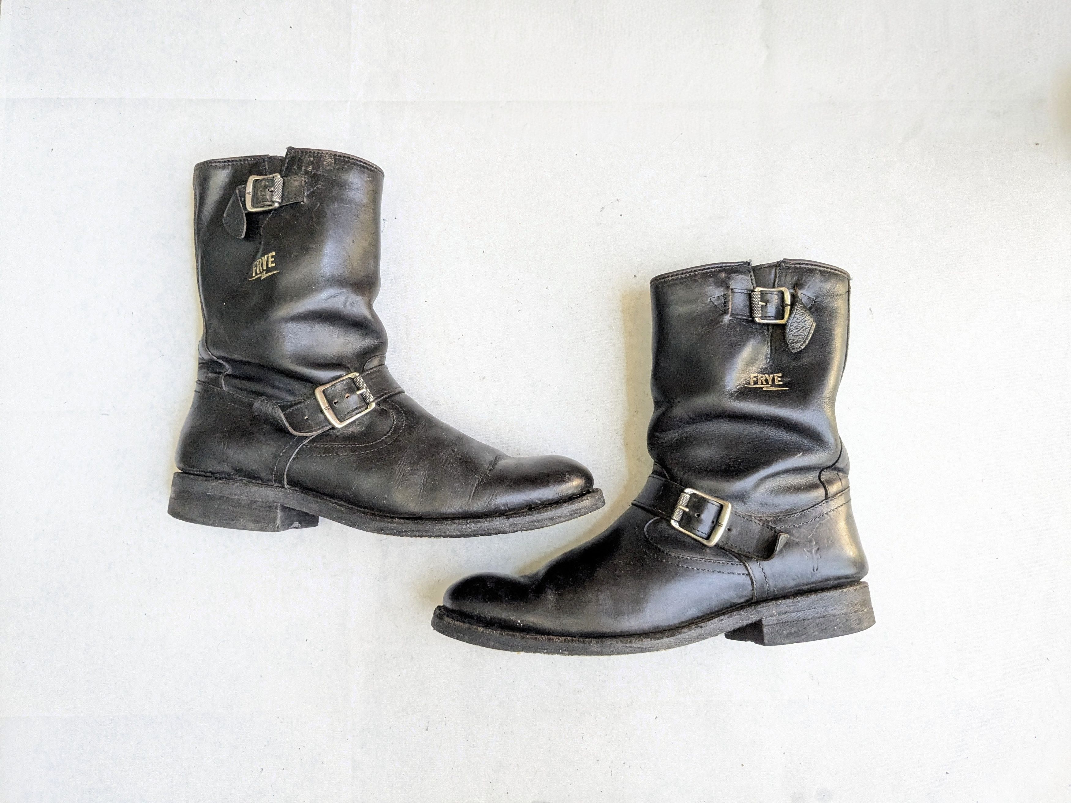 Frye Frye Engineer Boots Black Leather 9 D Buckle Size US 9 / EU 42 - 1 Thumbnail