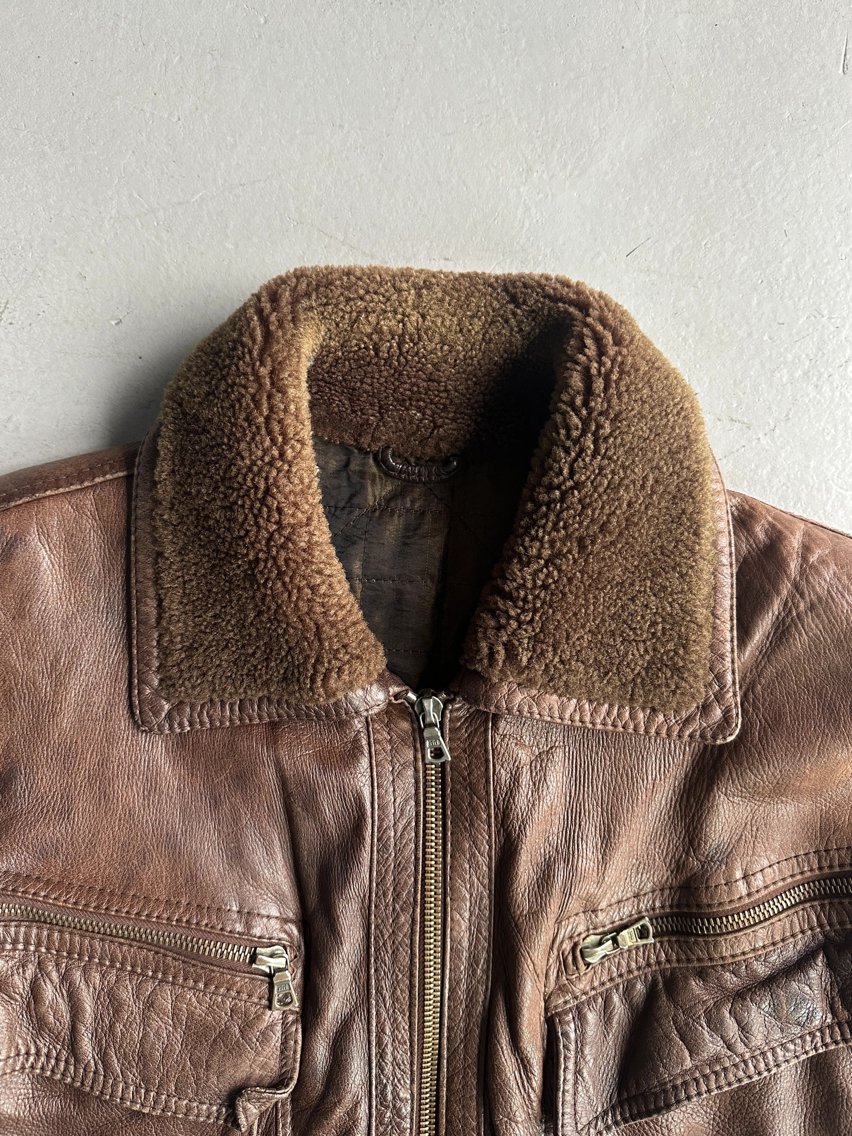 Versace VERSACE 1980s AVIATOR BOMBER JACKET WITH SHEARLING COLLAR Size US L / EU 52-54 / 3 - 5 Thumbnail