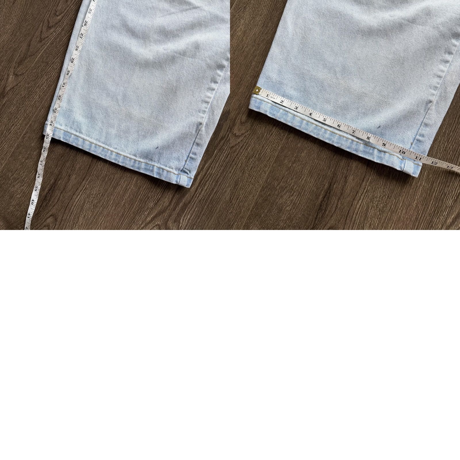 Vintage Menace Y2K Baggy Jeans 38x35 Light Wash Wide-Leg Denim Cartoon Embroidered Jeans Men Wearing Casual Streetwear Mens Size US 38 / EU 54 - 8 Thumbnail