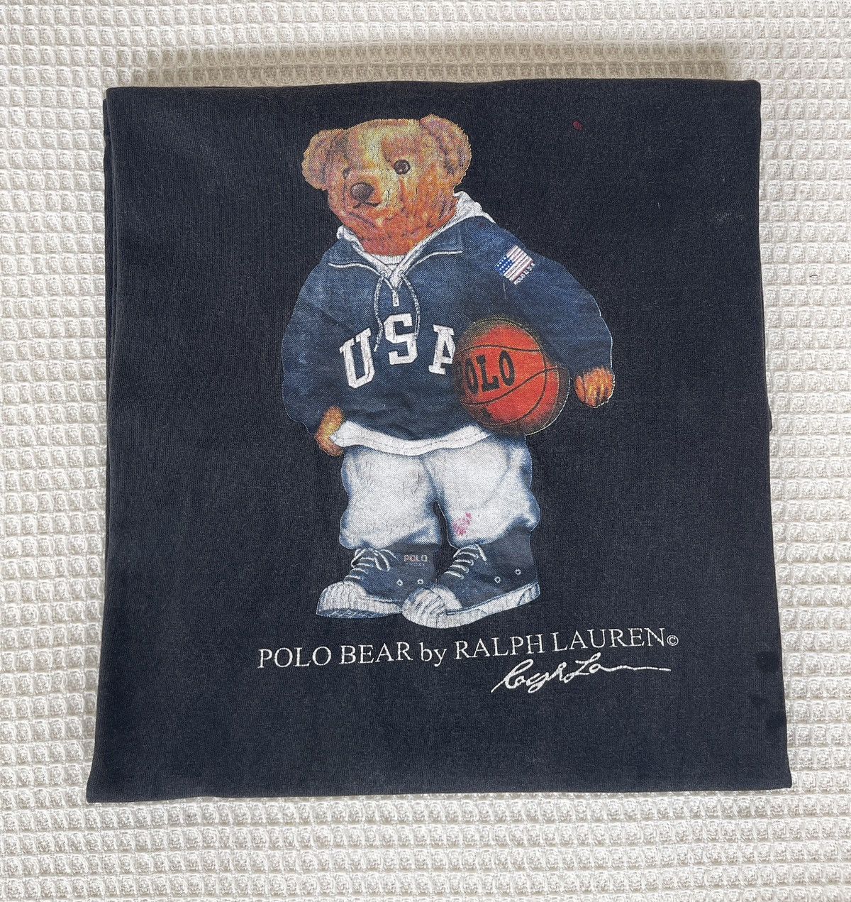 Polo Ralph Lauren Vintage 90s Sun Faded🔥POLO BEAR by RALPH LAUREN USA Logo Tee Size US XL / EU 56 / 4 - 11 Thumbnail