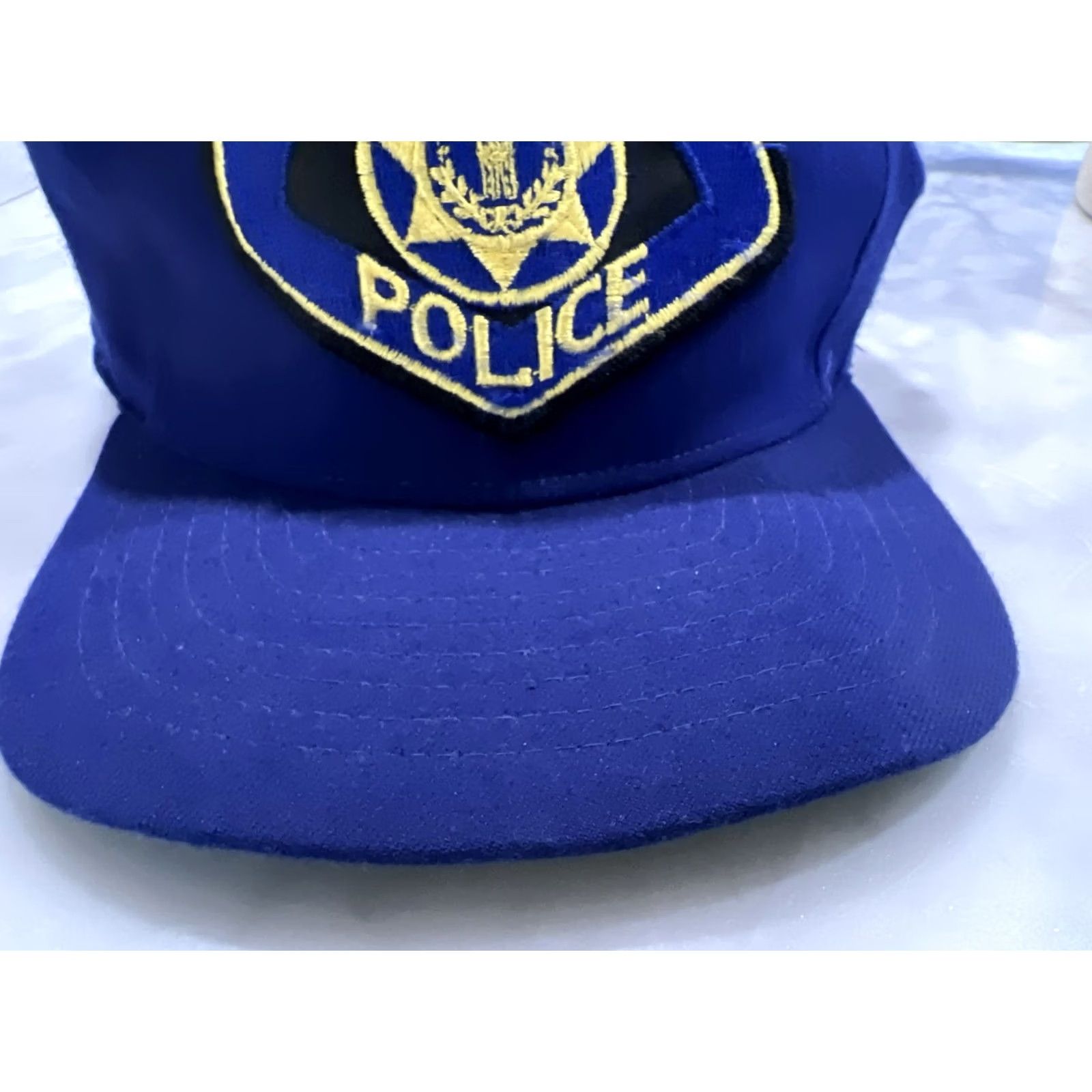 New Era VINTAGE New Era San Jose Police Fitted Hat Cap Pro Model Baseball Cap 7 1/8 Bill Bent Mens Blue Size ONE SIZE - 6 Thumbnail