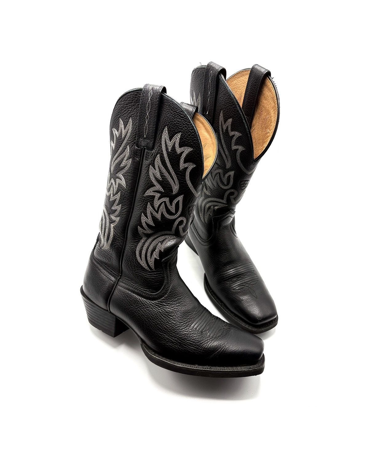 Ariat Leather Embroidered Cowboy Riding Boots