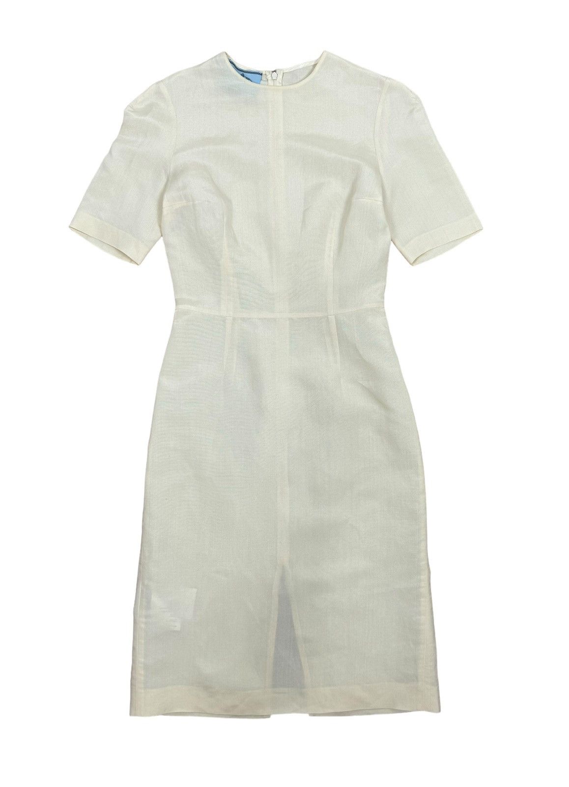 Prada Prada 100% Silk Shift Dress Ivory Knee-Length size 40 Size S / US 4 / IT 40 - 12 Thumbnail