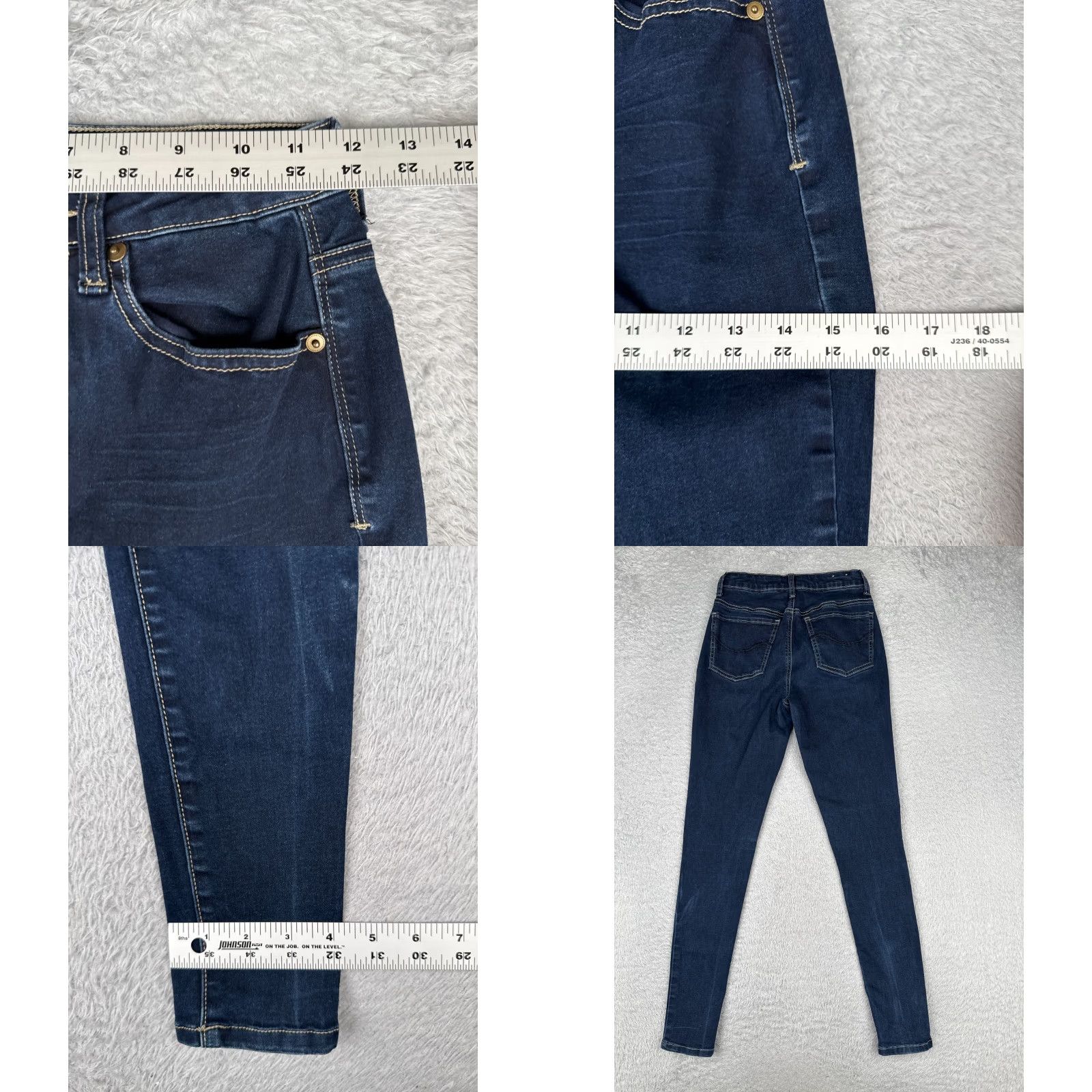 Vintage SO Jeans Juniors Jeans Blue Denim Jegging High Rise Cap Cotton Blend 23x28 Regular Size 3 Women Ladies 5-Pocket Solid Middle Wash Size 26" / US 2 / IT 38 - 9 Thumbnail