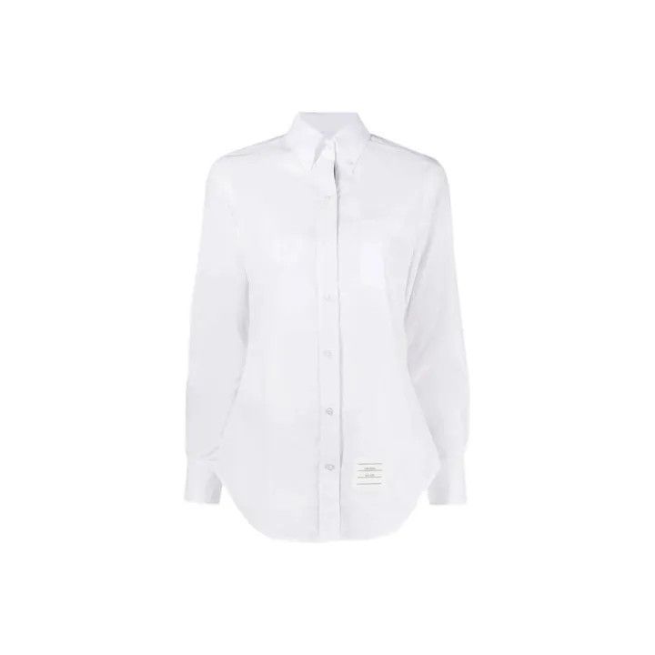 Thom Browne Thom Browne White Long Sleeve Fitted Shirt 0079 Size M / US 6-8 / IT 42-44 - 1 Thumbnail