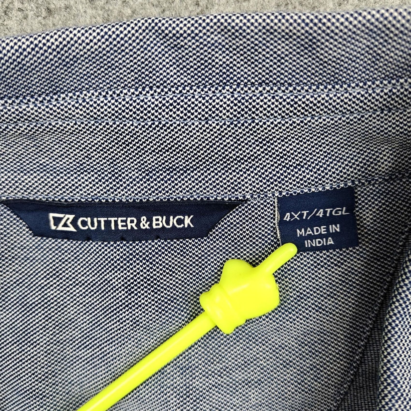 Cutter & Buck Cutter & Buck Shirt Mens 4XLT Blue Solid Stretch Long Sleeve Button-Up Casual Size US XXL / EU 58 / 5 - 2 Thumbnail