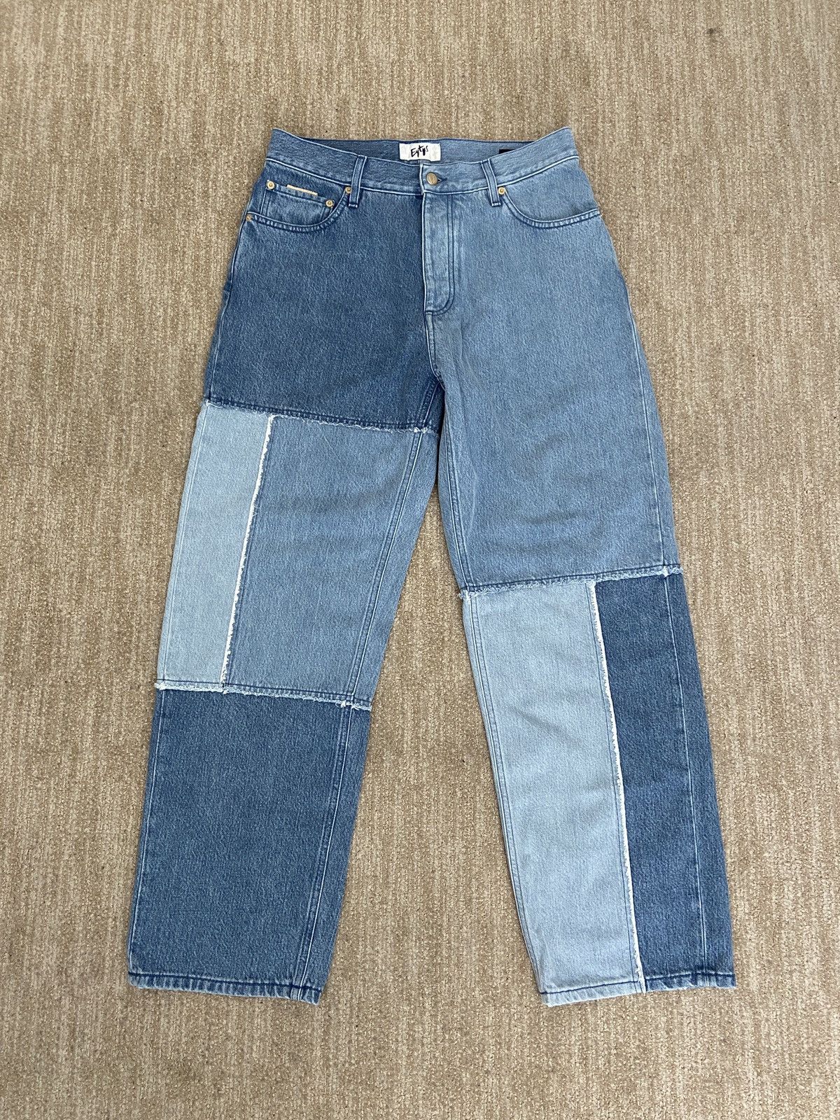 image of Eytys Blue Benz Patchwork Jeans, Men's (Size 32)