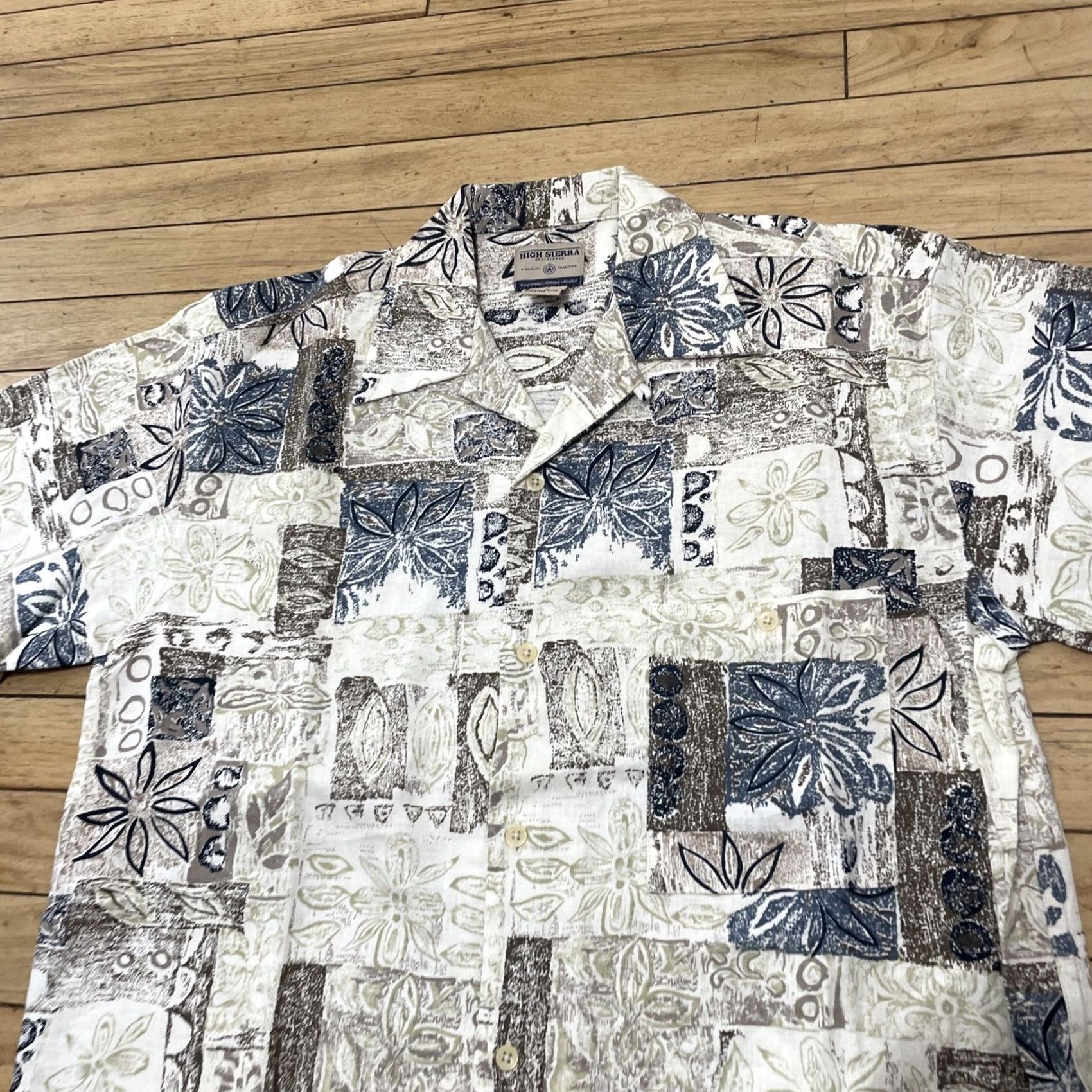 High Sierra VINTAGE High Sierra Relaxed Linen Shirt Men M Tan Blue Floral Madras Plaid Button Up 42 Size US M / EU 48-50 / 2 - 3 Thumbnail
