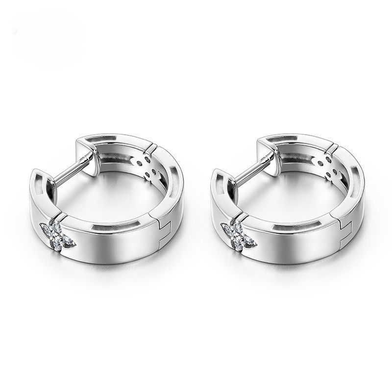 Jewelry Cross Punk Earrings One Pairs Chrome Jewelry Size ONE SIZE - 3 Thumbnail