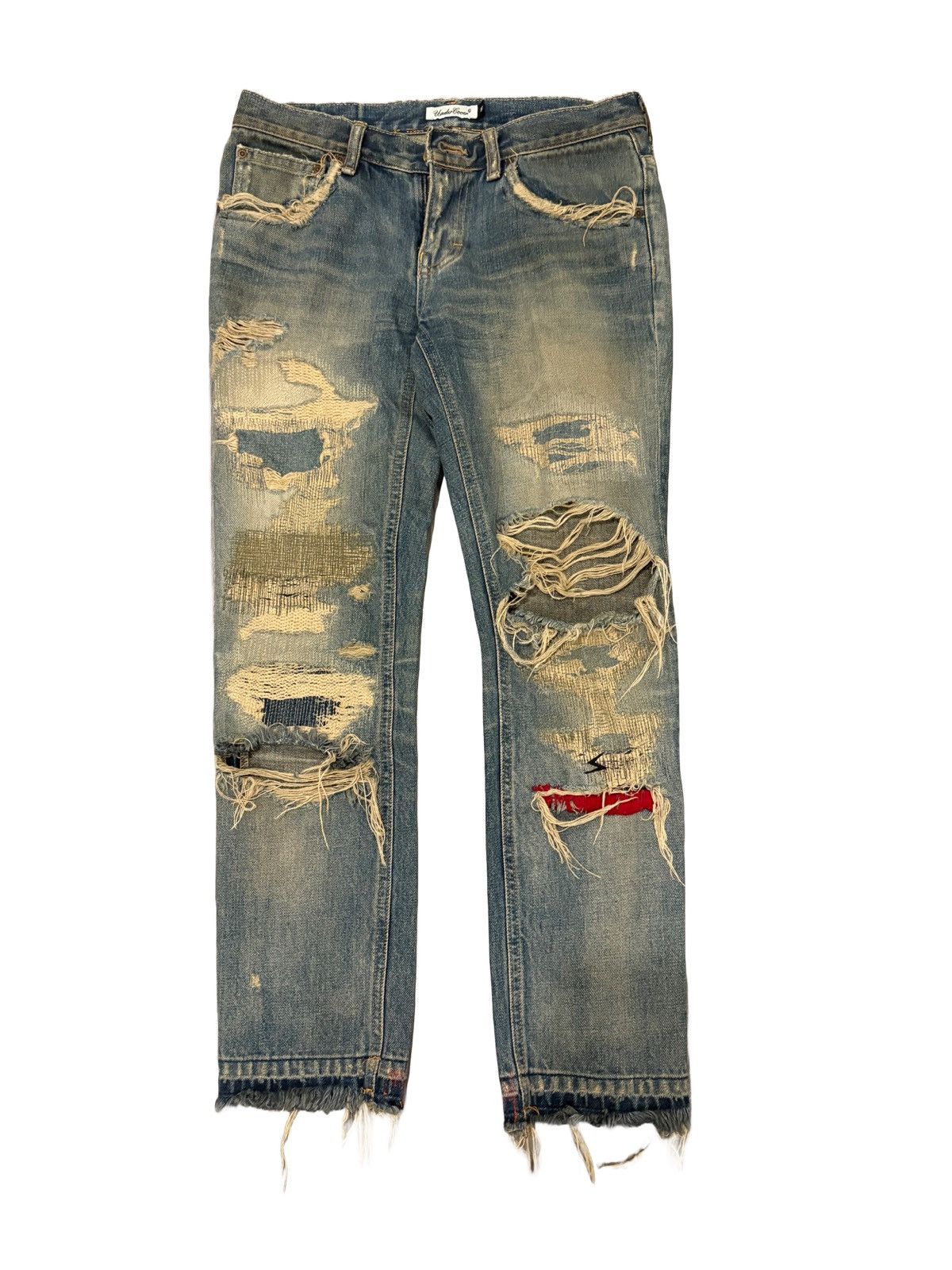 Undercover AW04 Undercover red yarn 68 denim womens medium | Grailed