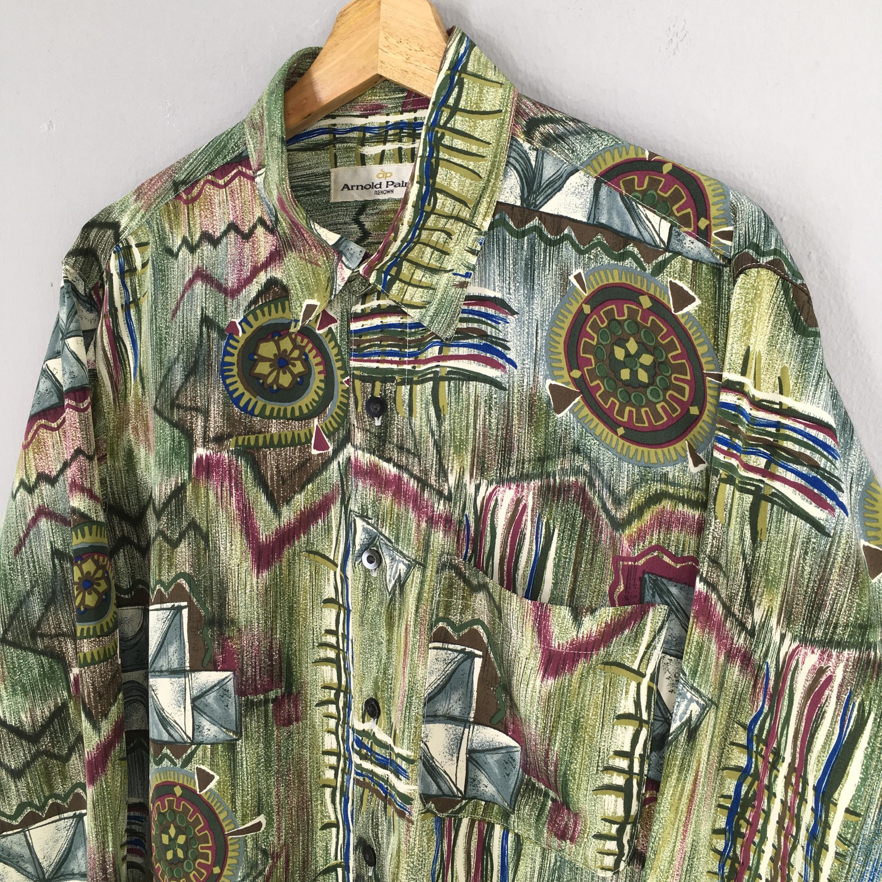 90s Arnold Palmer Renown Abstract Multicolor Shirt Medium