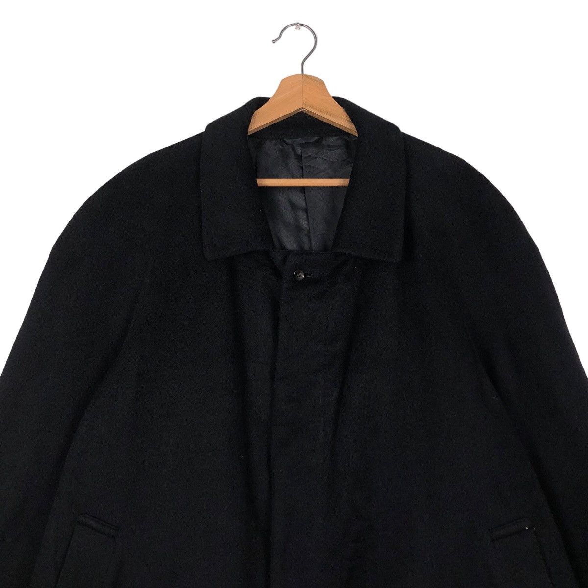Issey Miyake Rich Black Vintage Wool Long Jacket Herringbone DonatoVinci Size US L / EU 52-54 / 3 - 3 Thumbnail