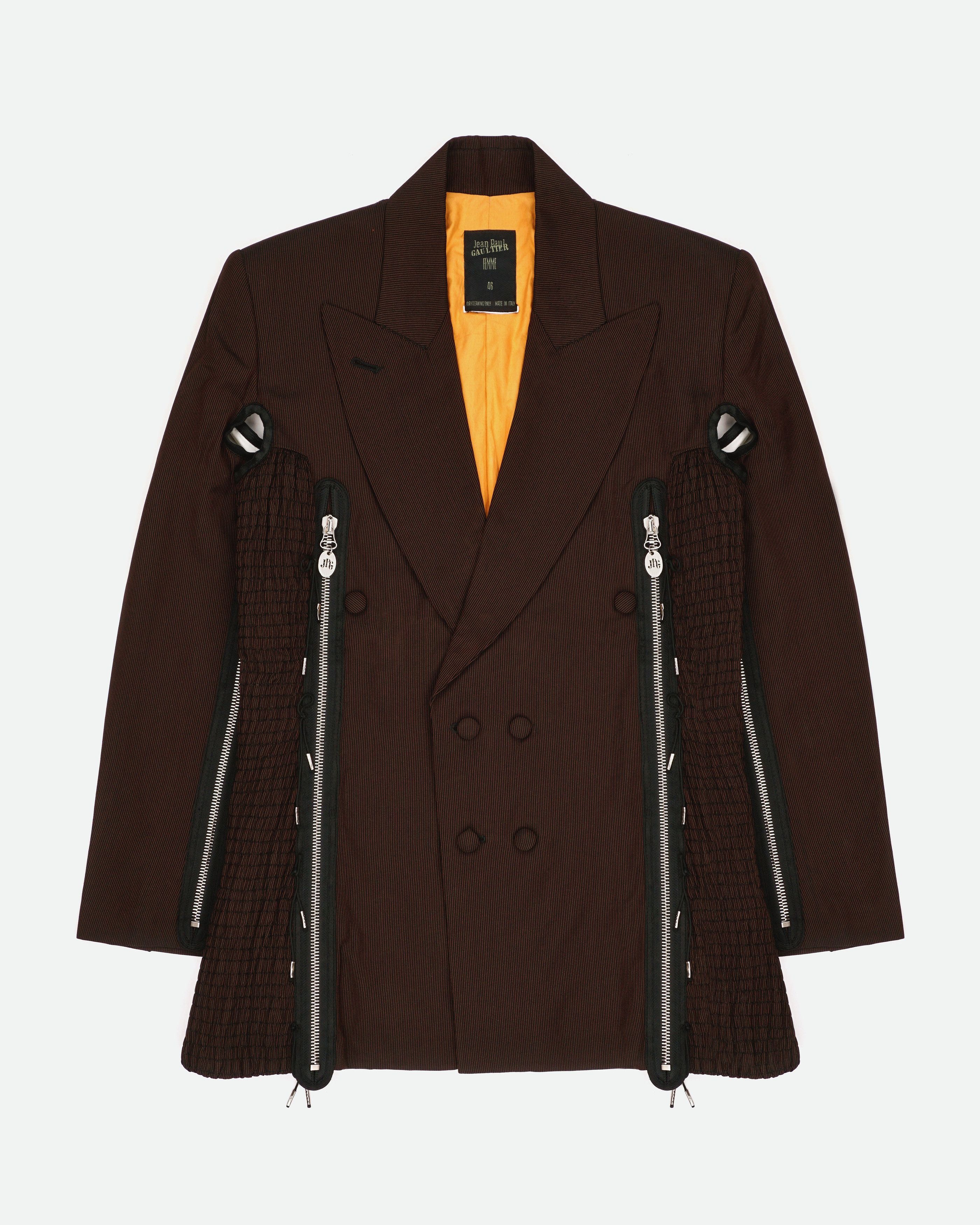 Jean Paul Gaultier AW89 FEMMES ENTRE ELLES Bondage Multi-Zipper Blazer Size US M / EU 48-50 / 2 - 1 Thumbnail