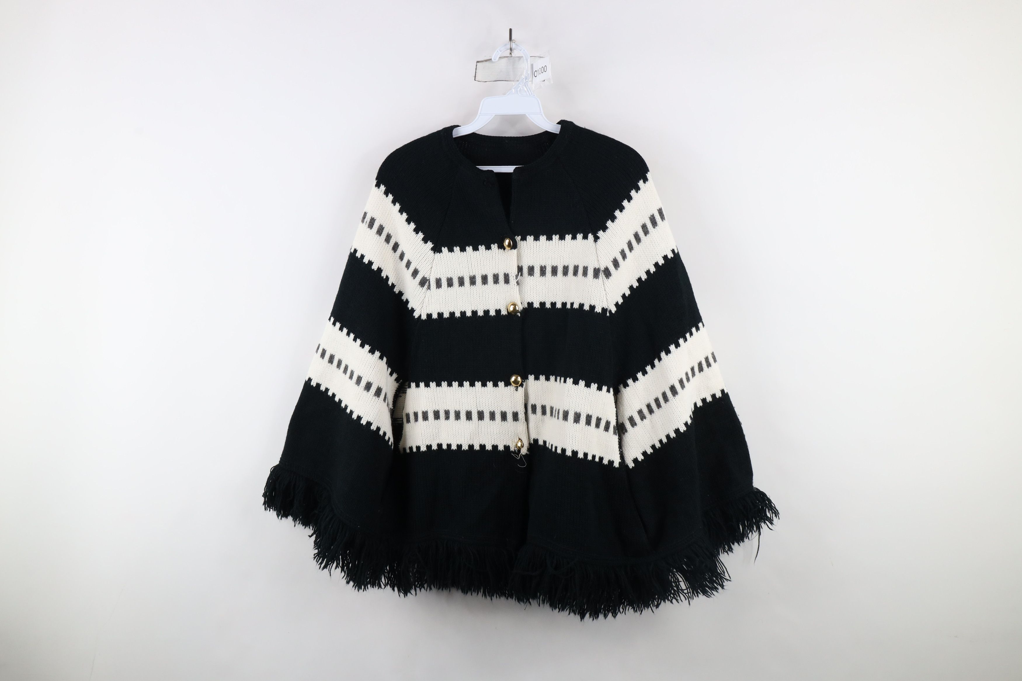Vintage Vintage 60s 70s Boho Chic Mid Century Modern Sweater Cape Size ONE SIZE - 1 Thumbnail