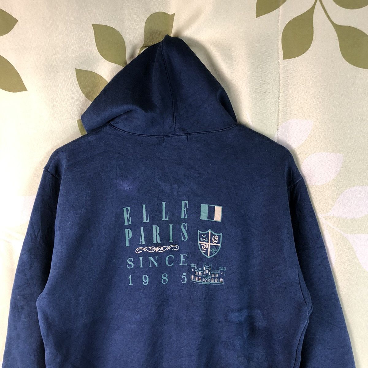Japanese Brand × Vintage Elle Paris vintage distressed ripped Dark Blue Hoodie #7453 Size US M / EU 48-50 / 2 - 2 Thumbnail