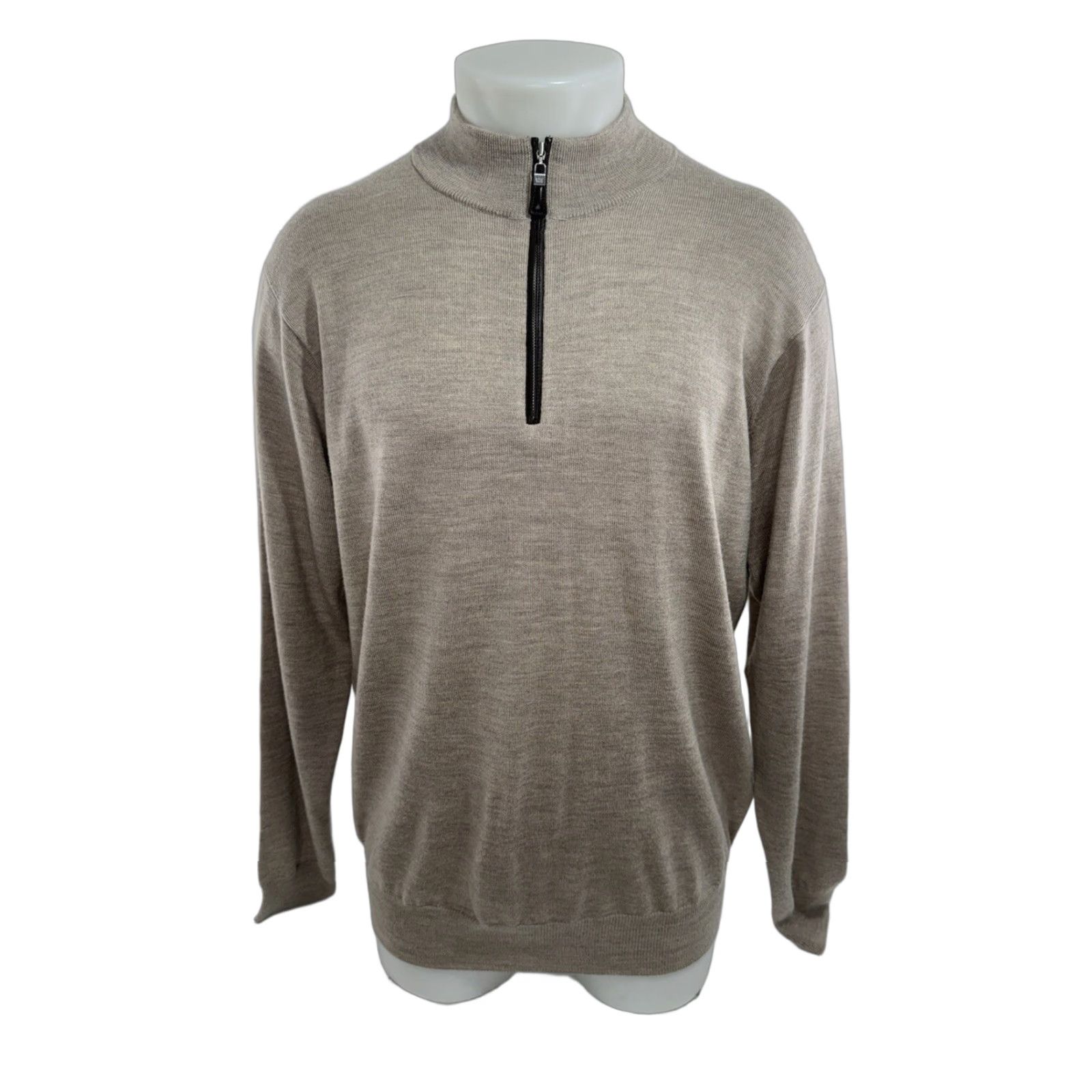 Peter Millar PETER MILLAR Sweater Mens L Silk Merino Wool Pullover Light Brown Size US L / EU 52-54 / 3 - 1 Thumbnail
